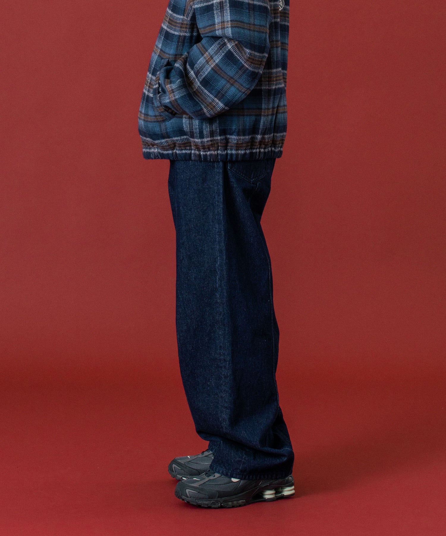 PANELED DENIM PANTS
