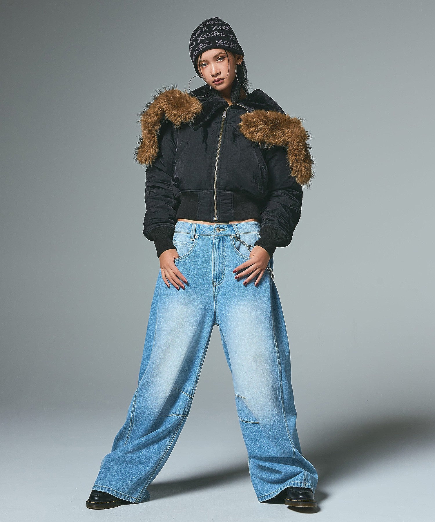 FAUX FUR HOODED JACKET