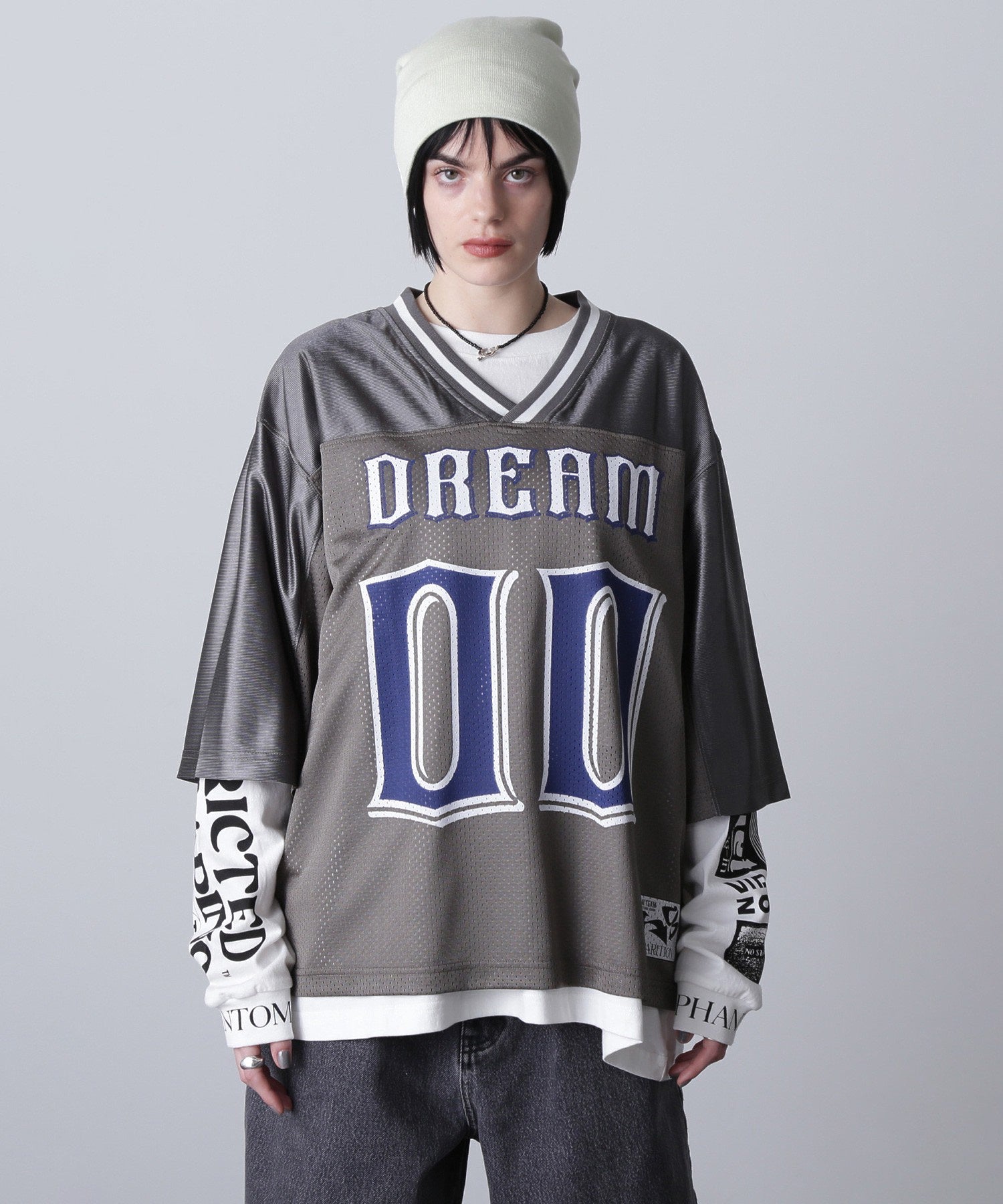 OKIRAKU×ROSE BUD/メッシュフットボールT