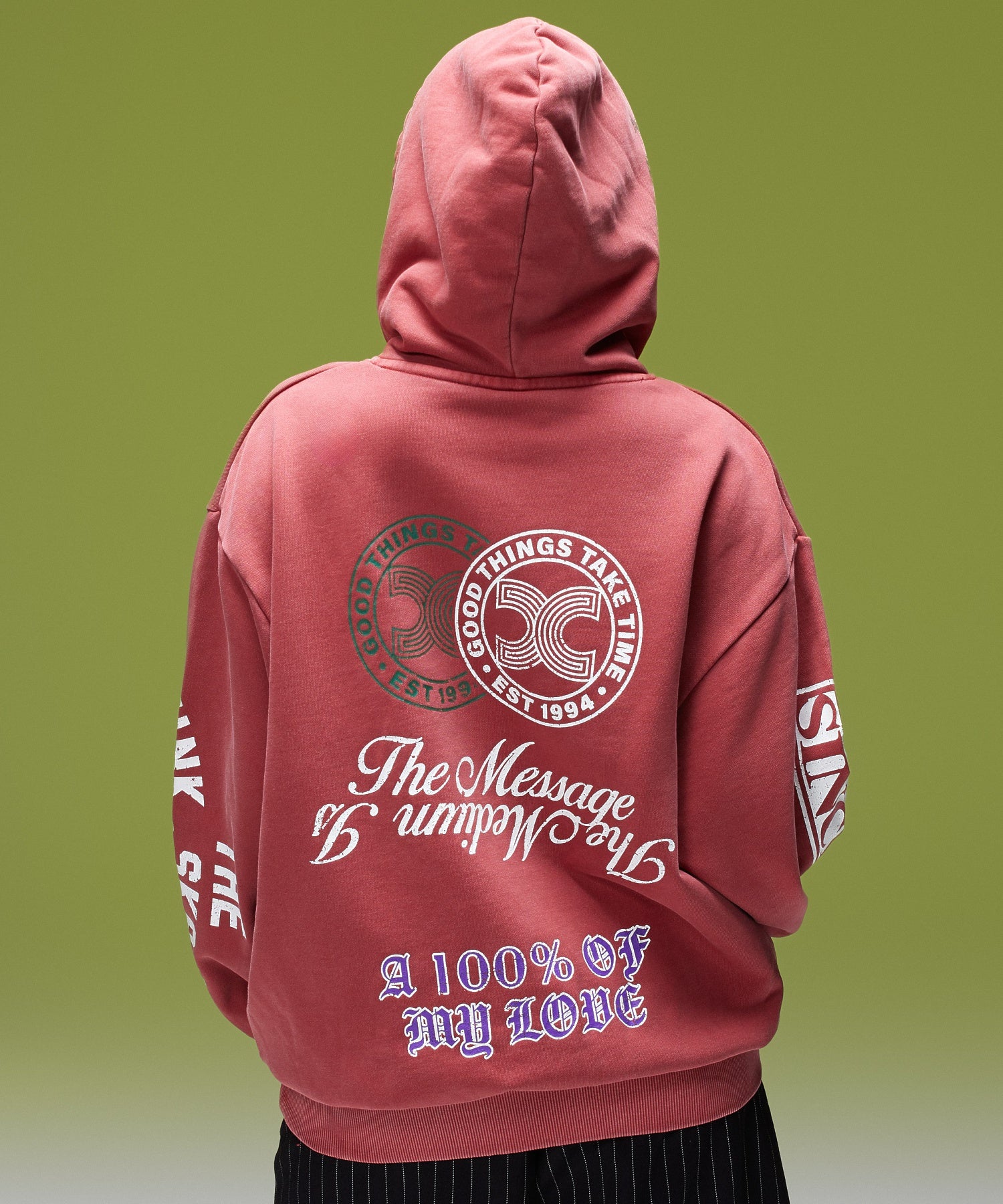 FADED MIX LOGO SWEAT HOODIE