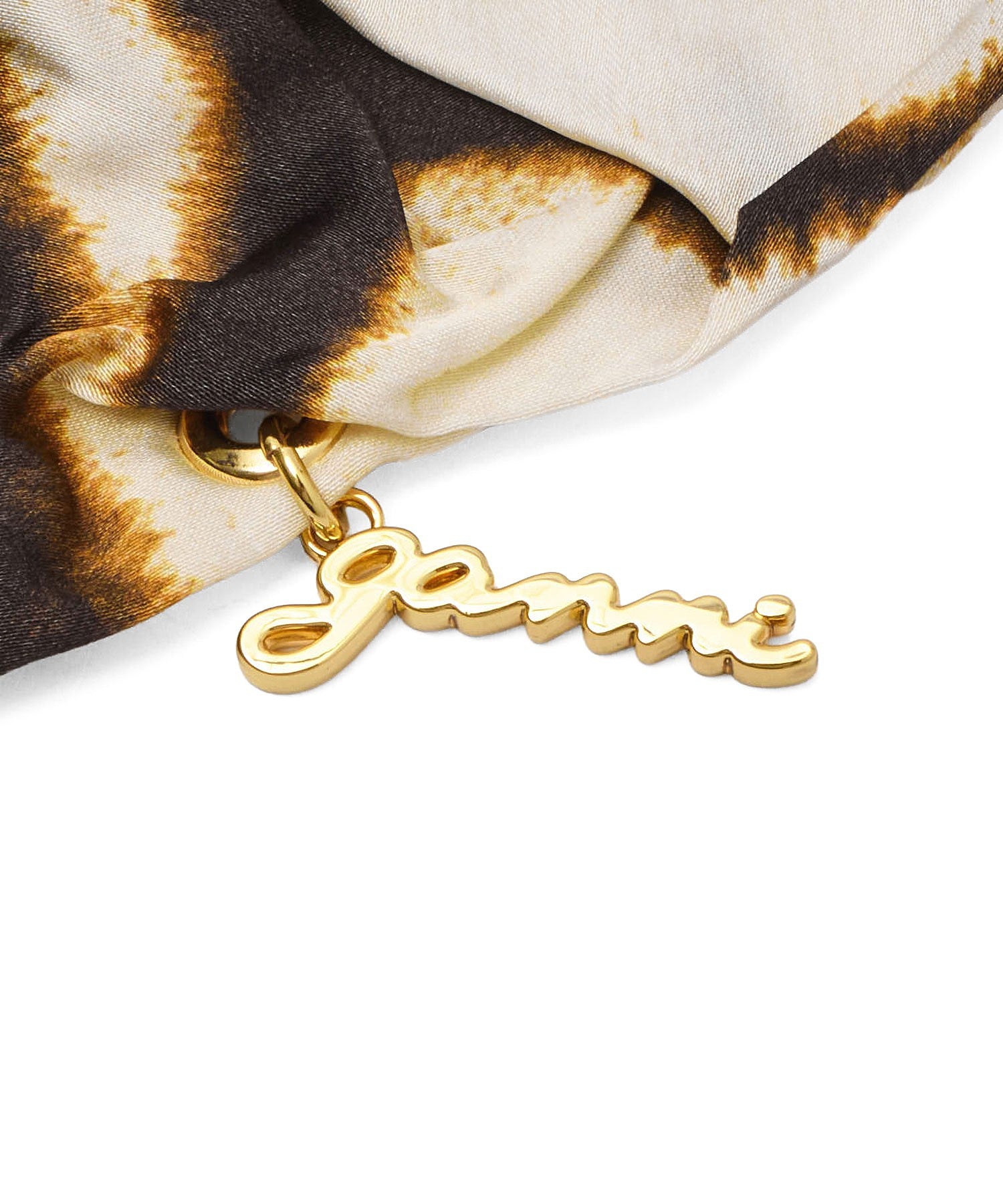 GANNI/SCRUNCHIE PRINTED STRETCH SATIN