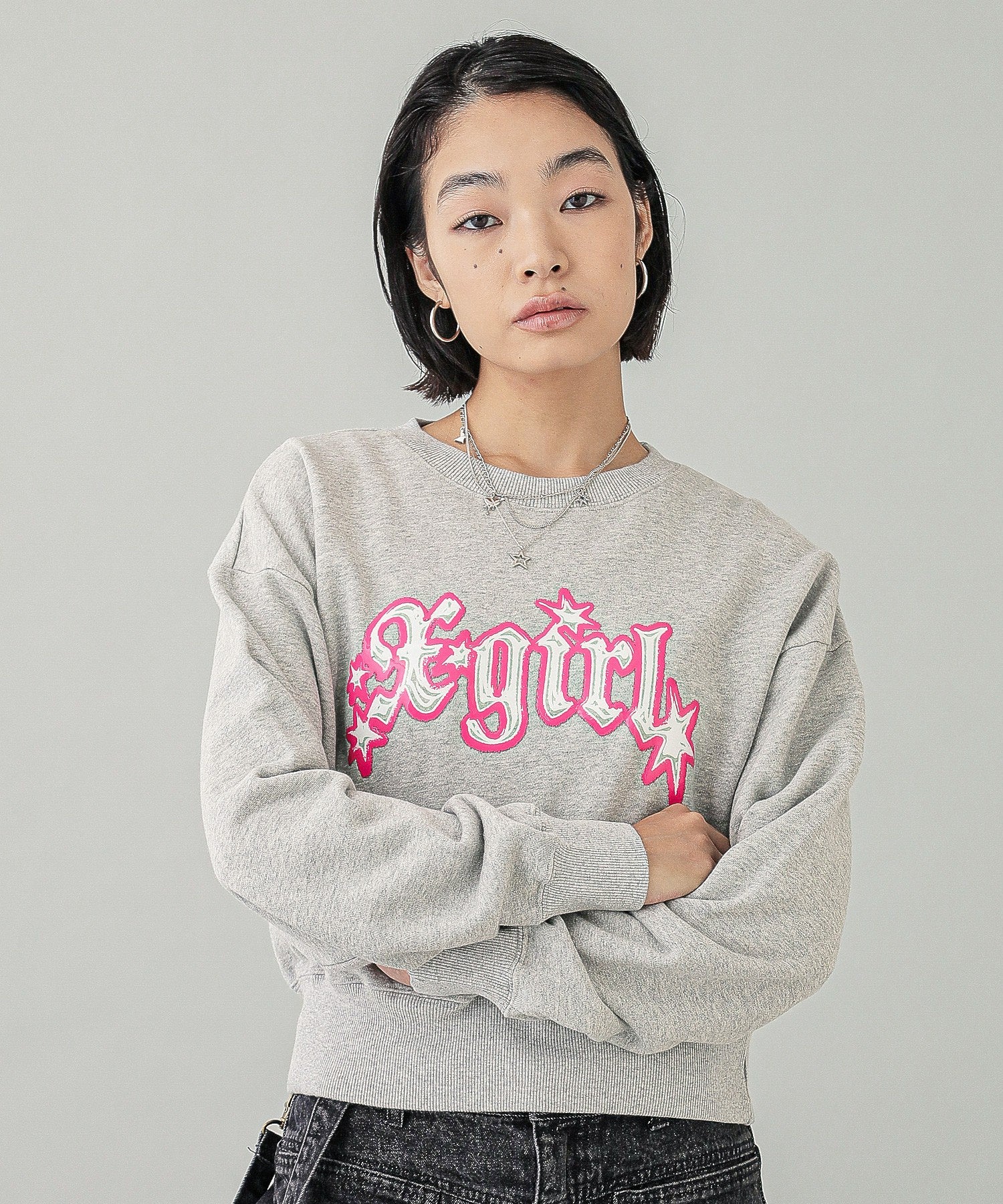 OVERLAPPED LOGO COMPACT SWEAT TOP