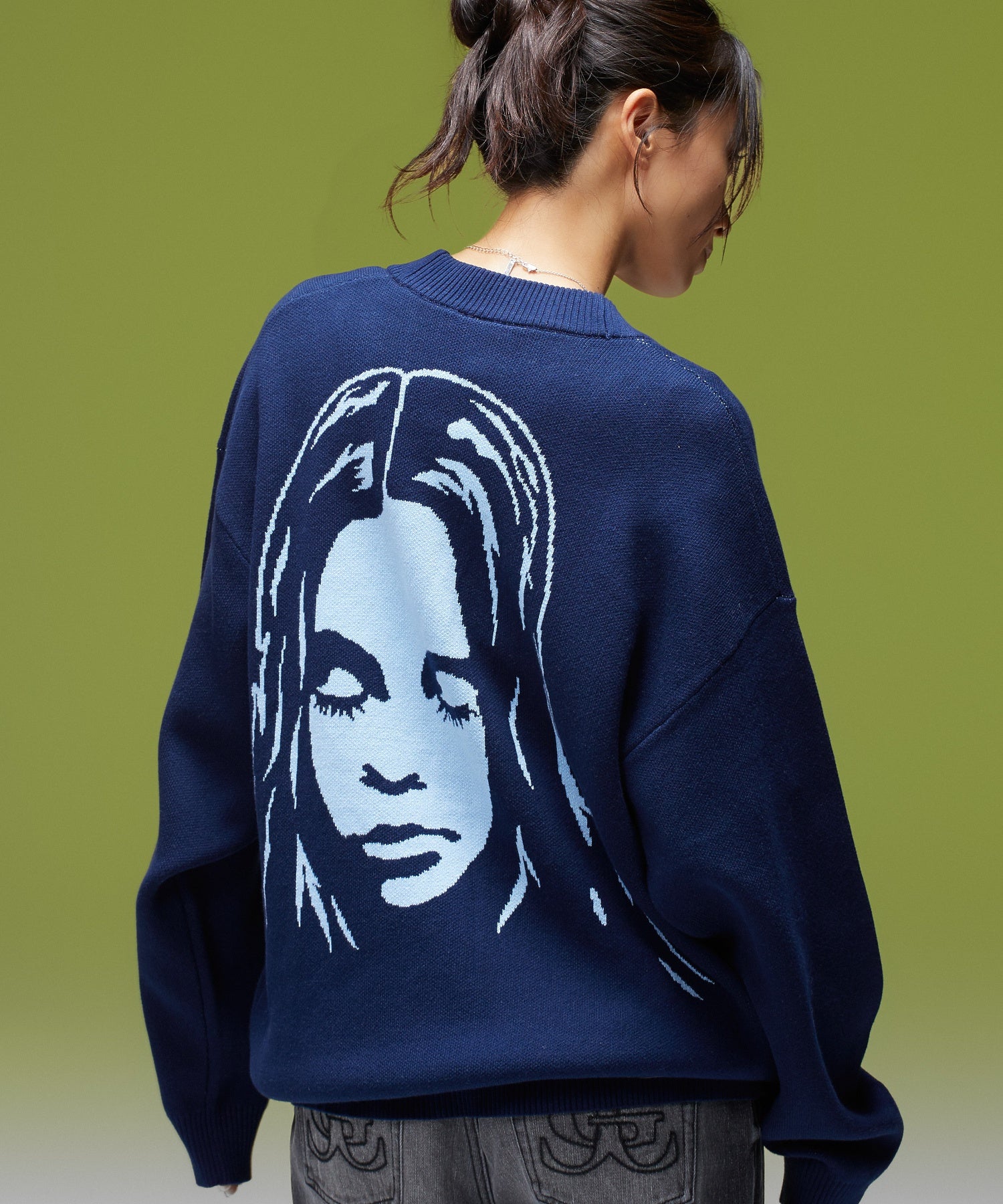 FACE BACK JACQUARD KNIT CARDIGAN
