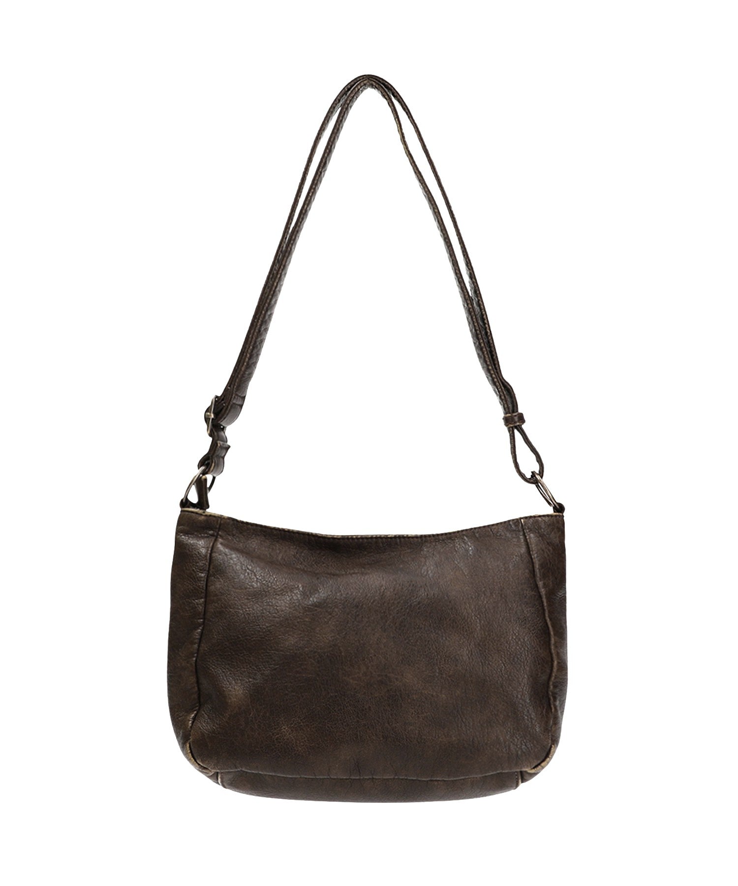 MULTI POCKET FADED FAUX LEATHER BAG