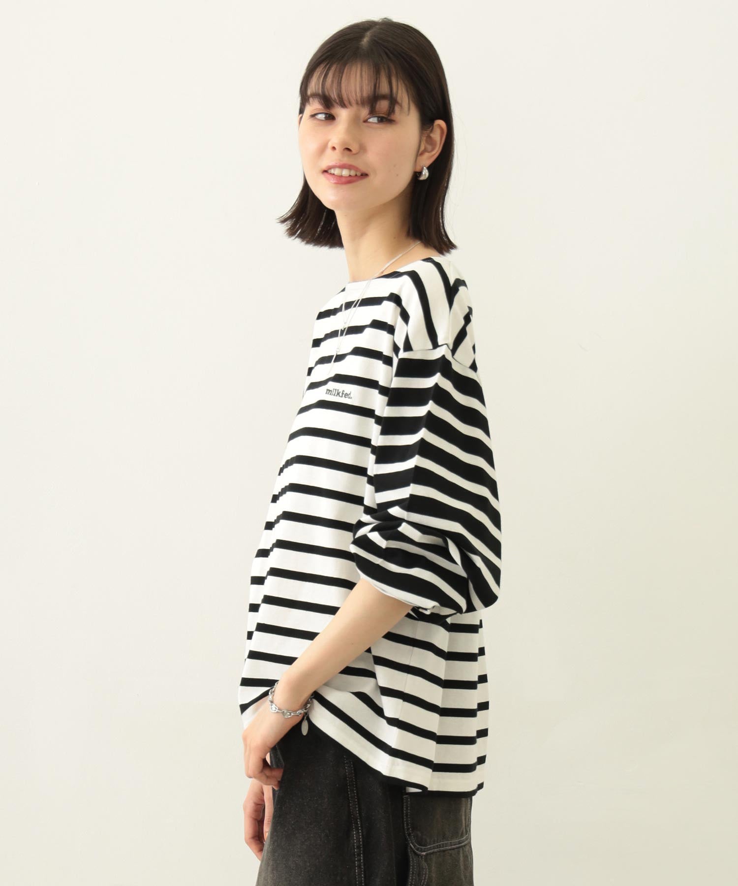 STRIPED L/S TOP