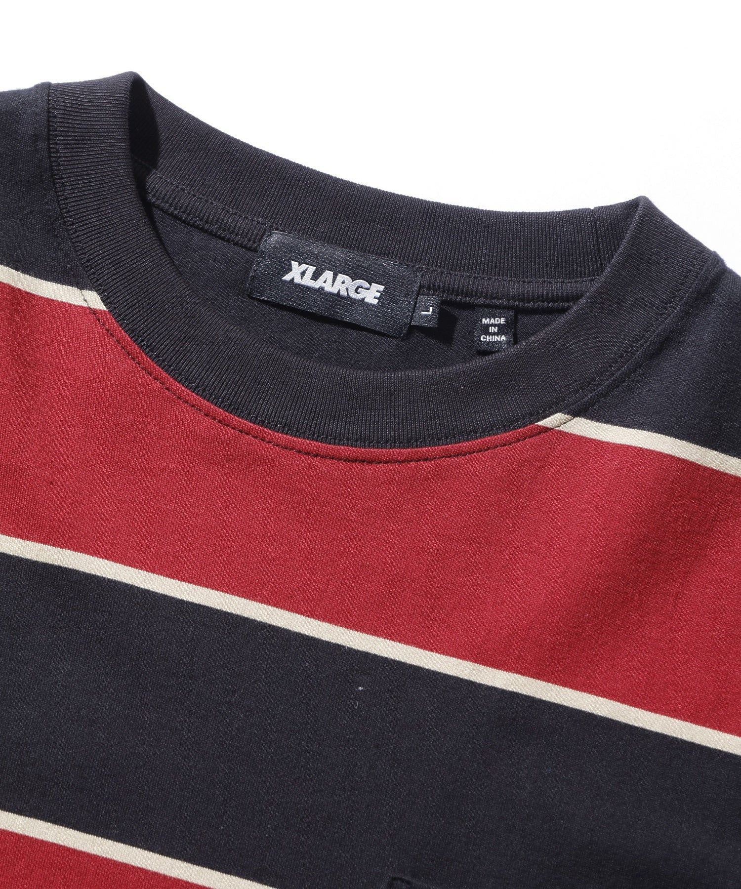 STRIPED L/S POCKET TEE XLARGE