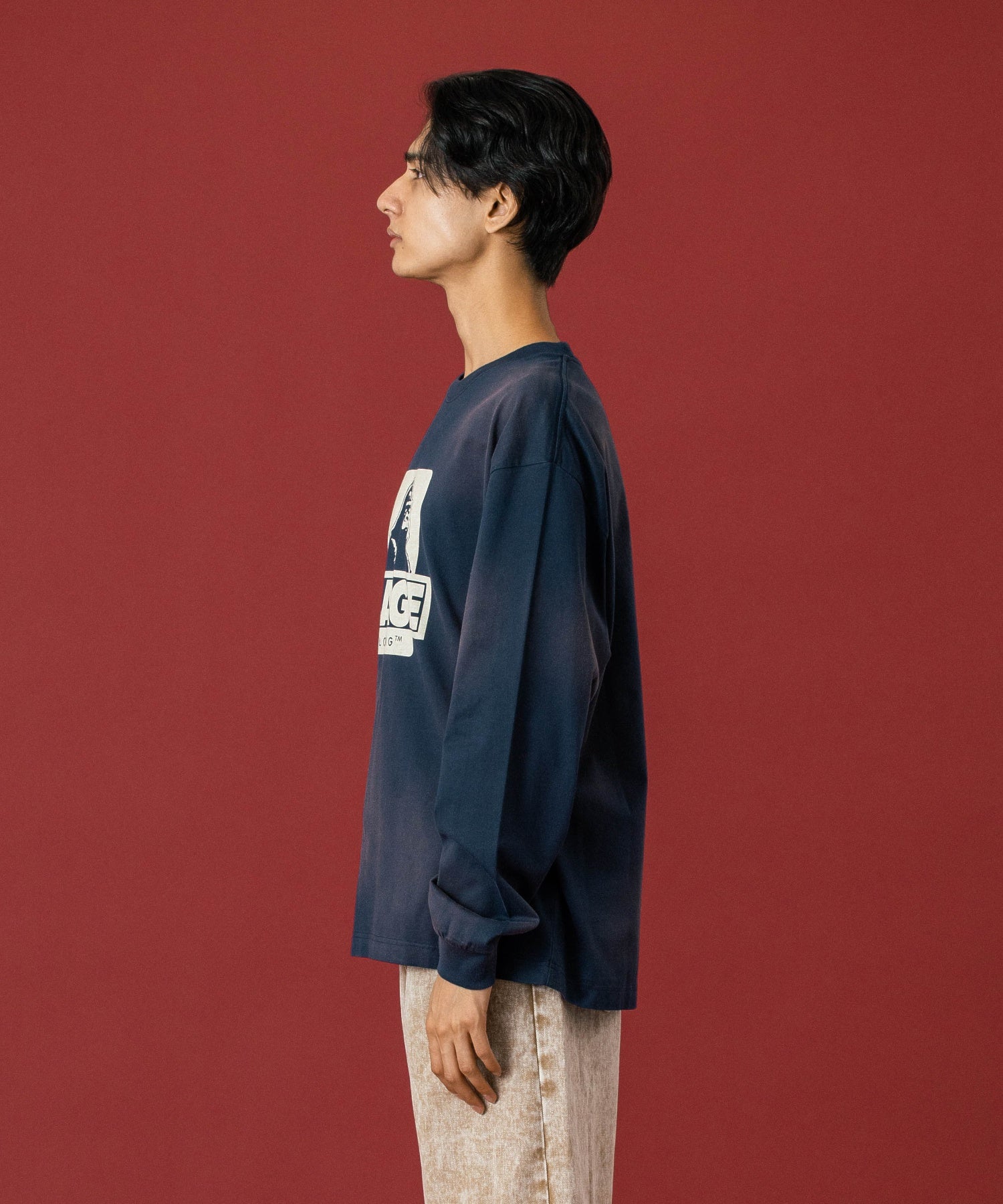 DISCHARGE PRINTED OG L/S TEE