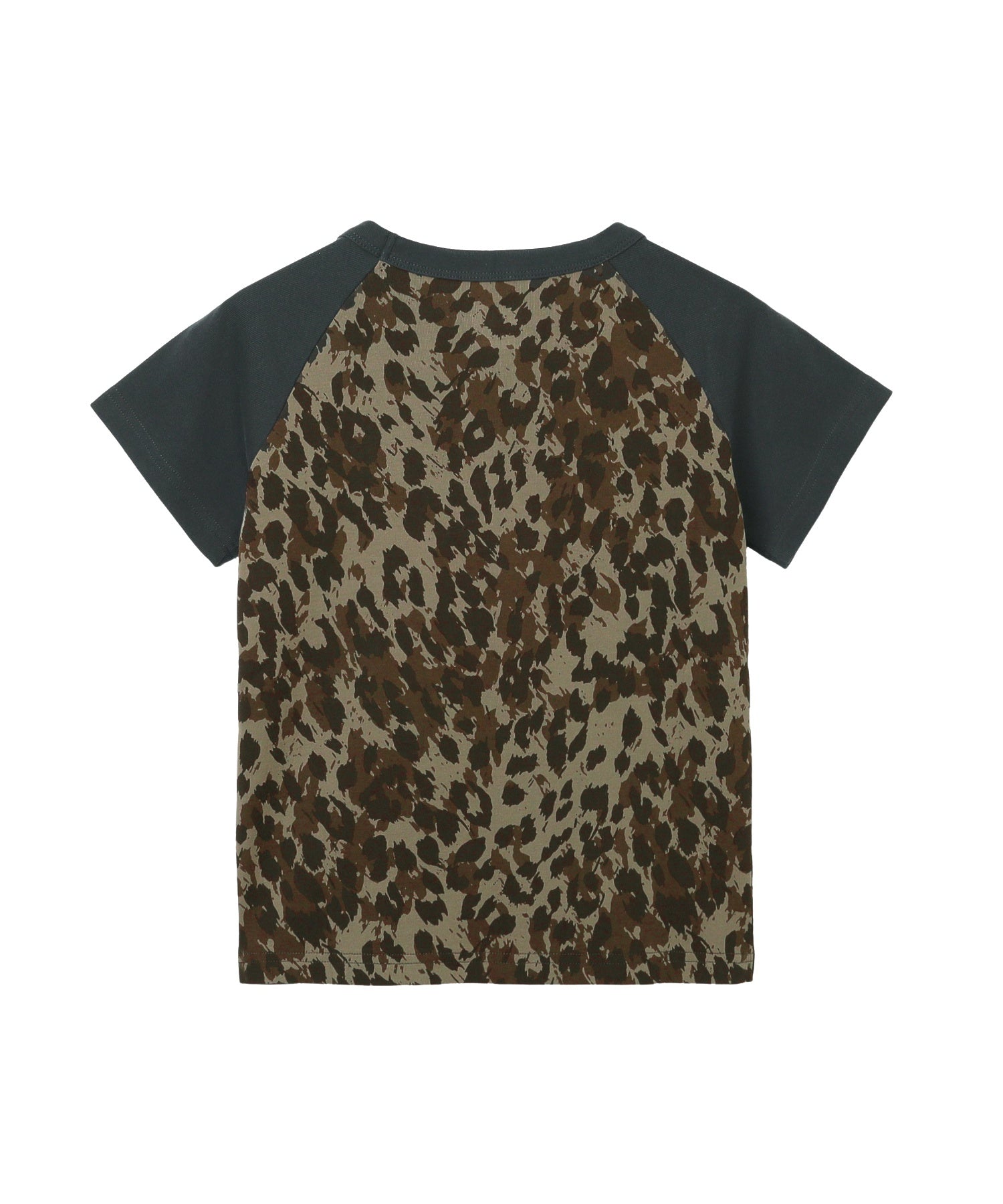 LEOPARD MIX RAGLAN S/S BABY TEE