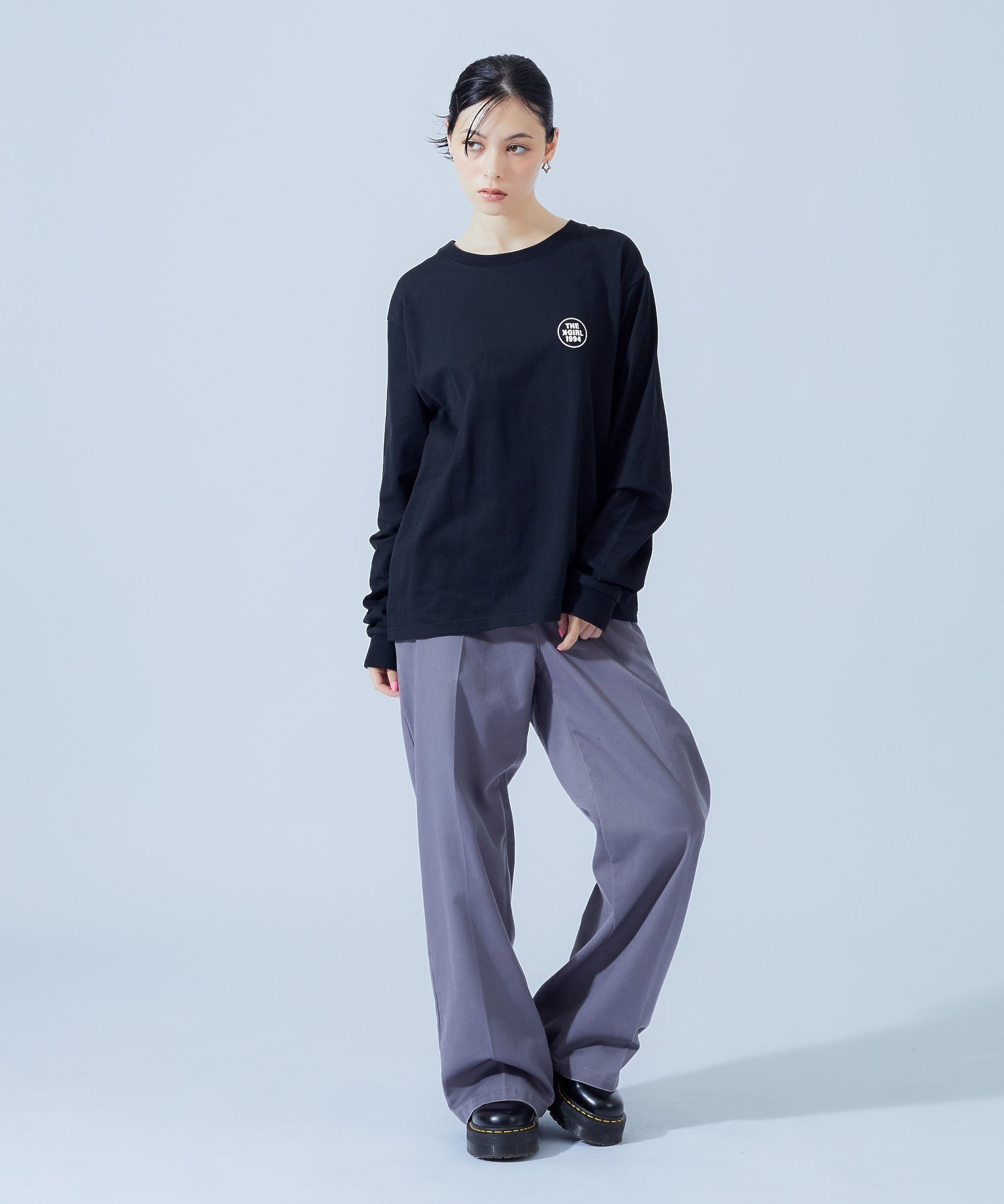 FACE AND CIRCLE LOGO L/S TEE