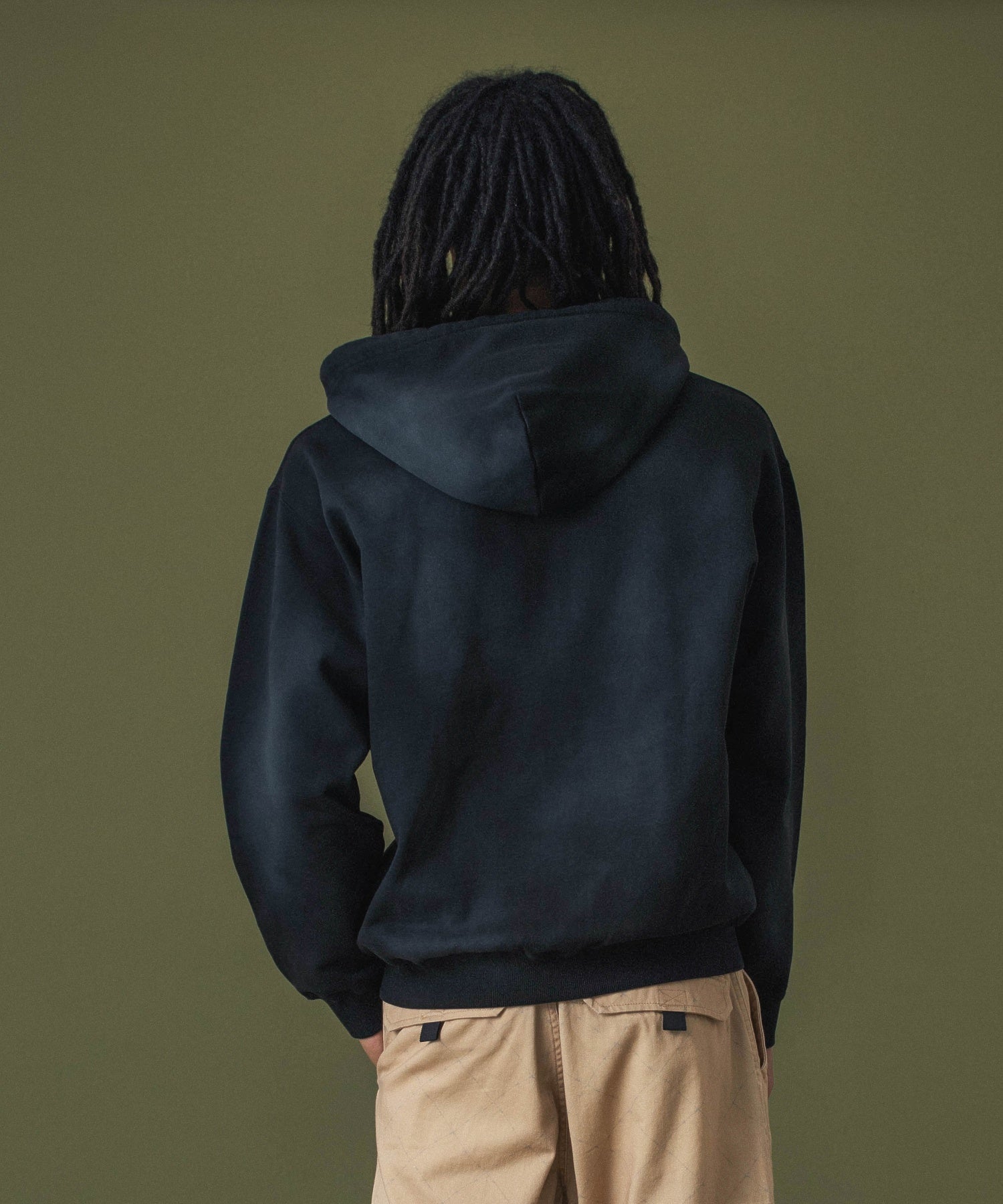 SPRAY PROCESSED ZIP HOODED SWEATSHIRT