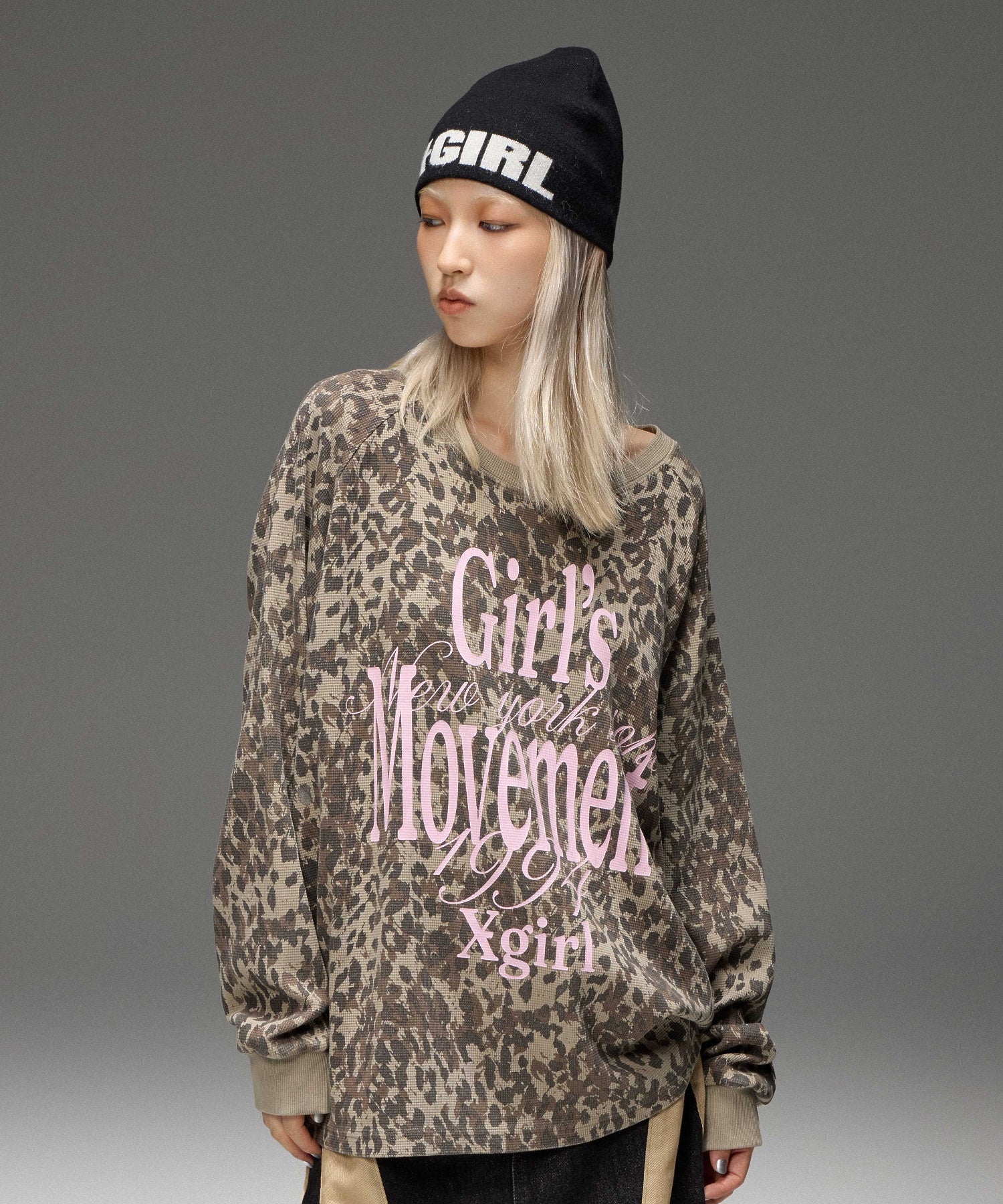 X-GIRL LOGO REVERSIBLE JACQUARD BEANIE