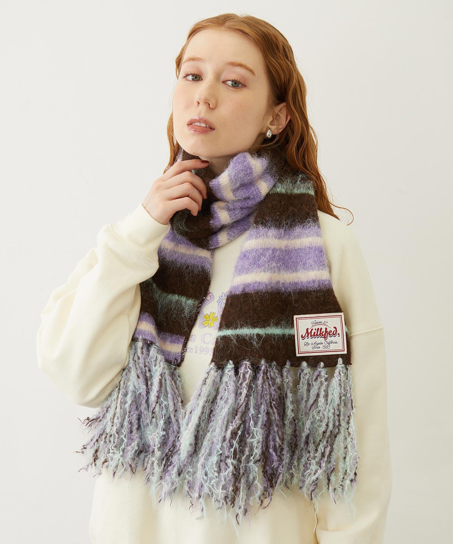 STRIPED FRINGE STOLE