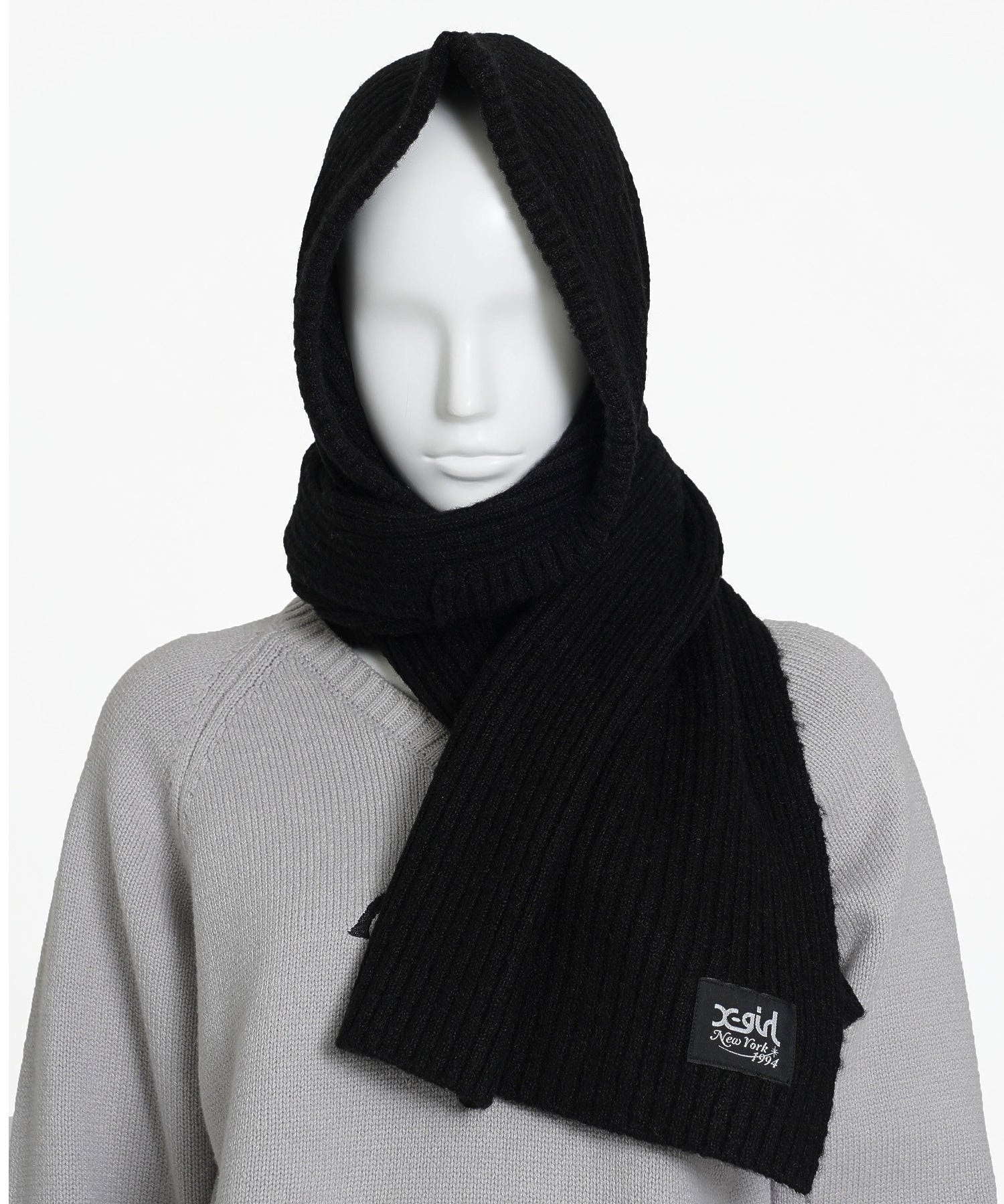 KNIT HOODED STOLE X-girl