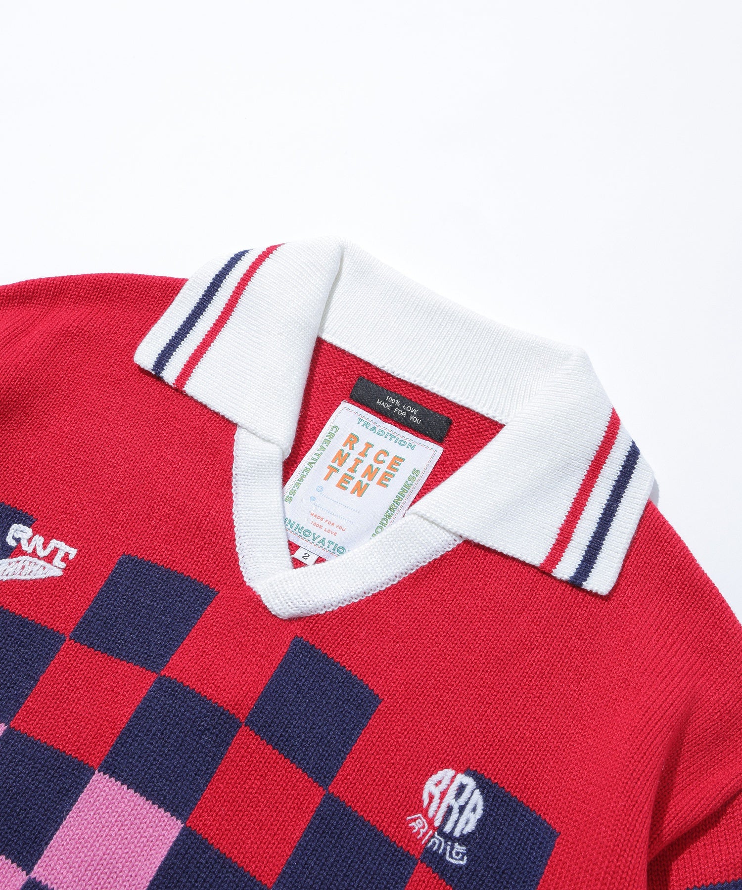 RICE NINE TEN/ライス ナイン テン/KNITTING CHECKRD SOCCER JERSEY/KN-CH-SOC