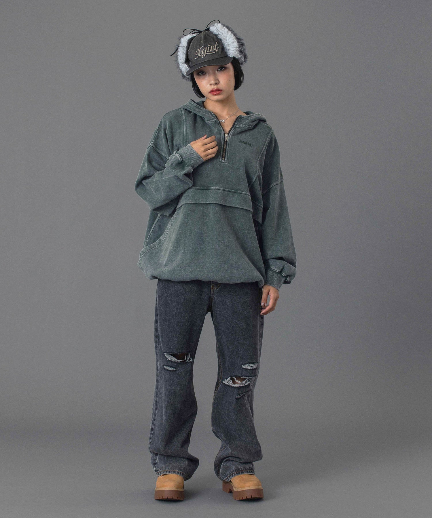 FADED SWEAT ANORAK PARKA