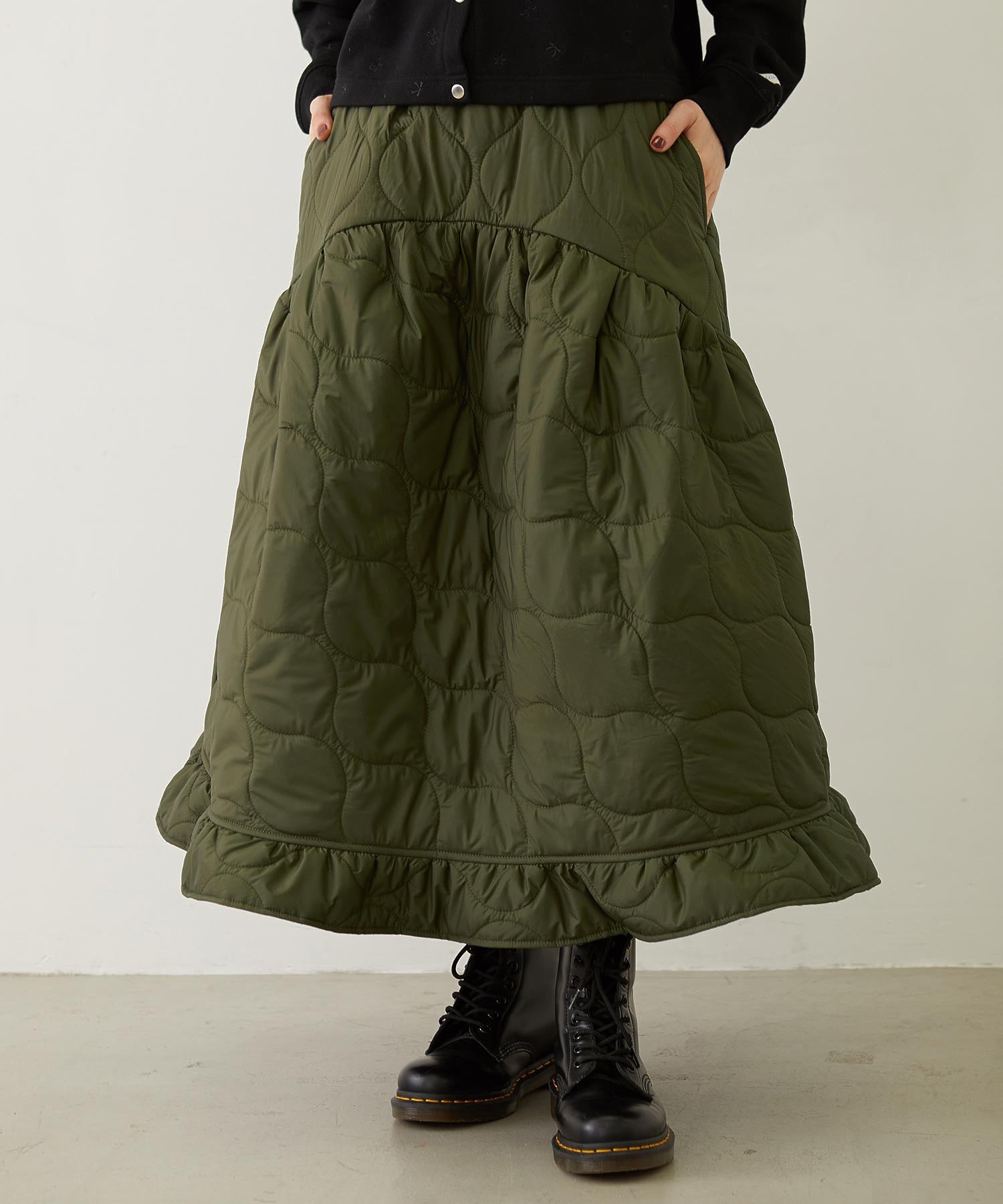 QUILTED FLARED SKIRT