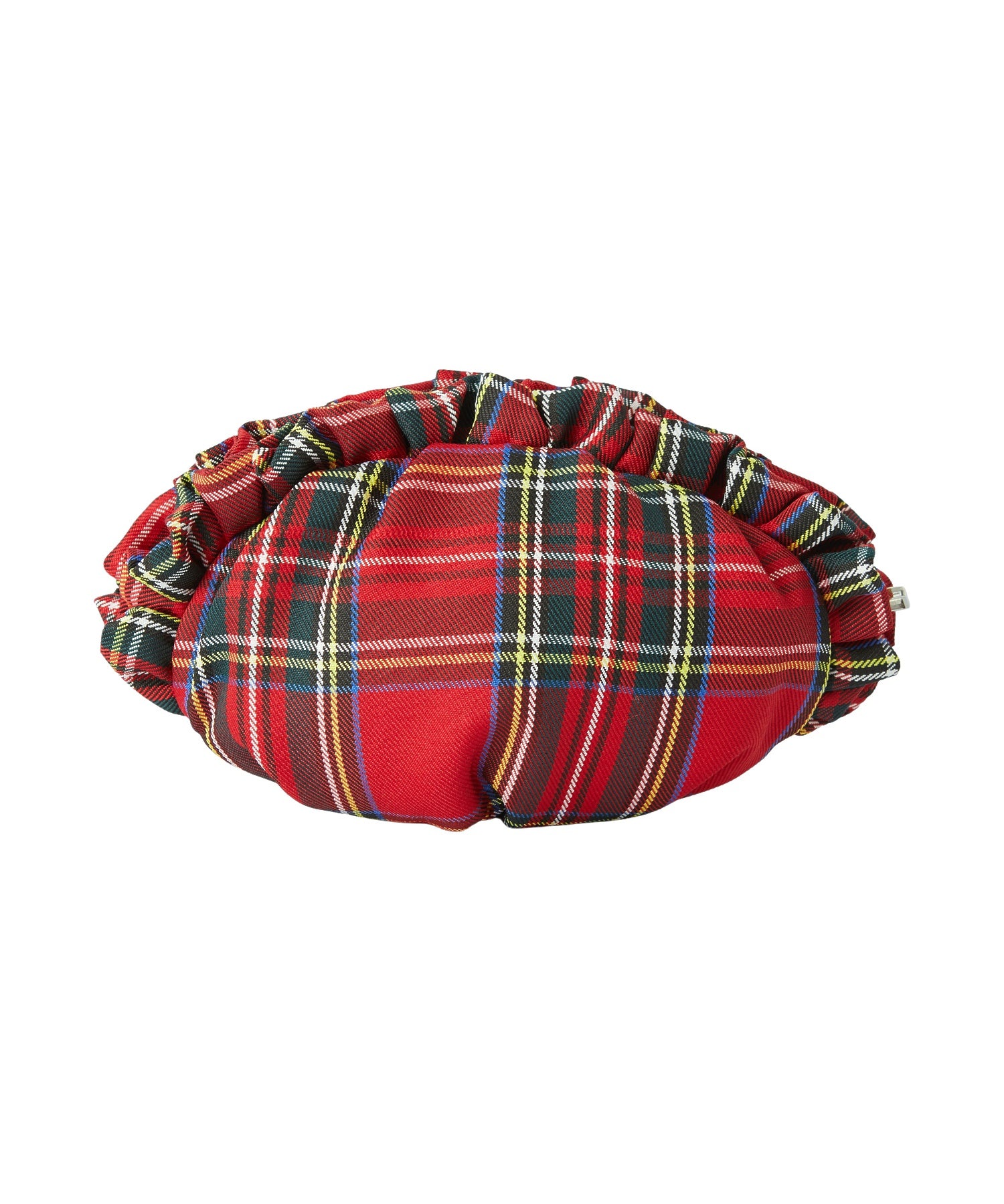 FRILLED TARTAN POUCH