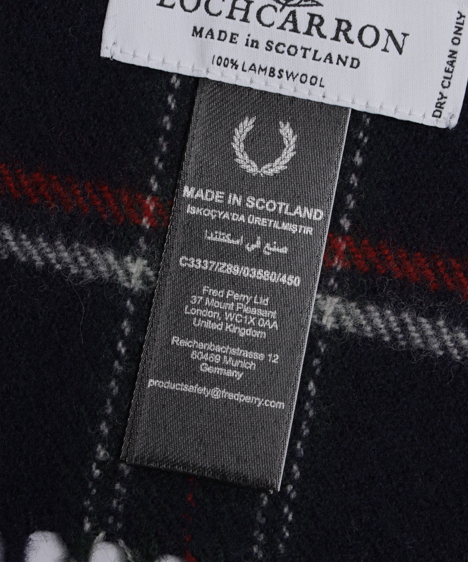 FRED PERRY/フレッドペリー/LAMBSWOOL SCARF C3337