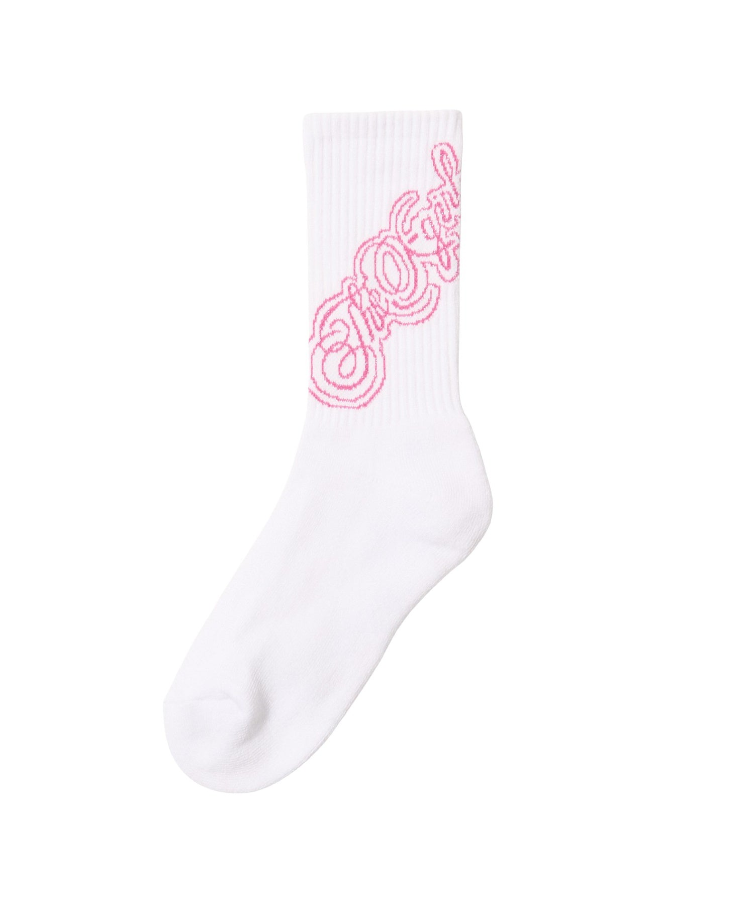 GLITTER SCRIPT LOGO JACQUARD RIB SOCKS
