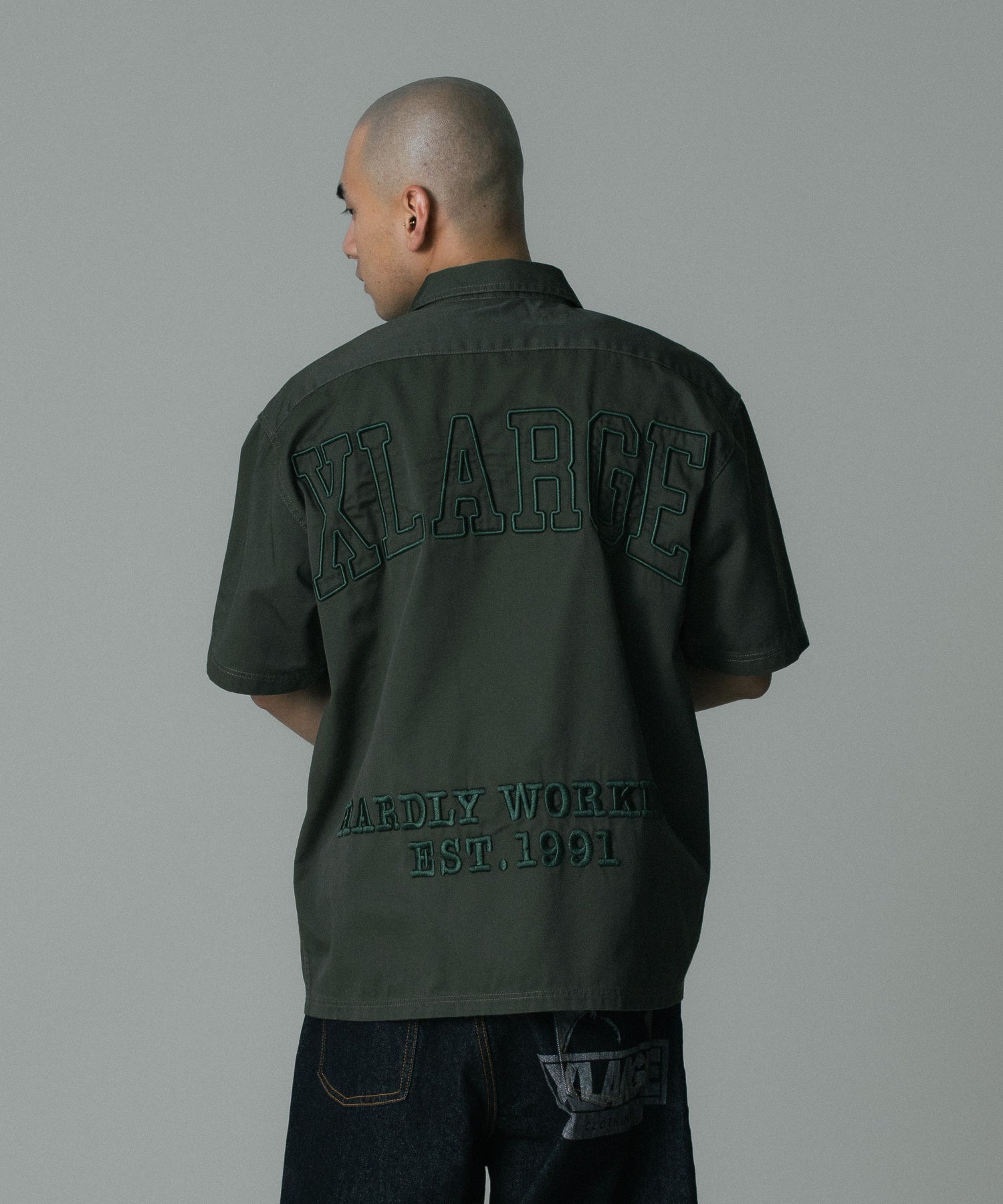 ZIP UP S/S WORK SHIRT