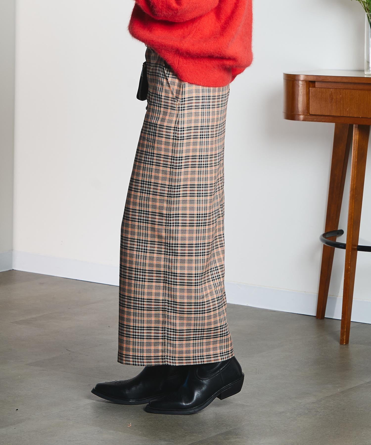 CREOLME/CHECK PENCIL SKIRT