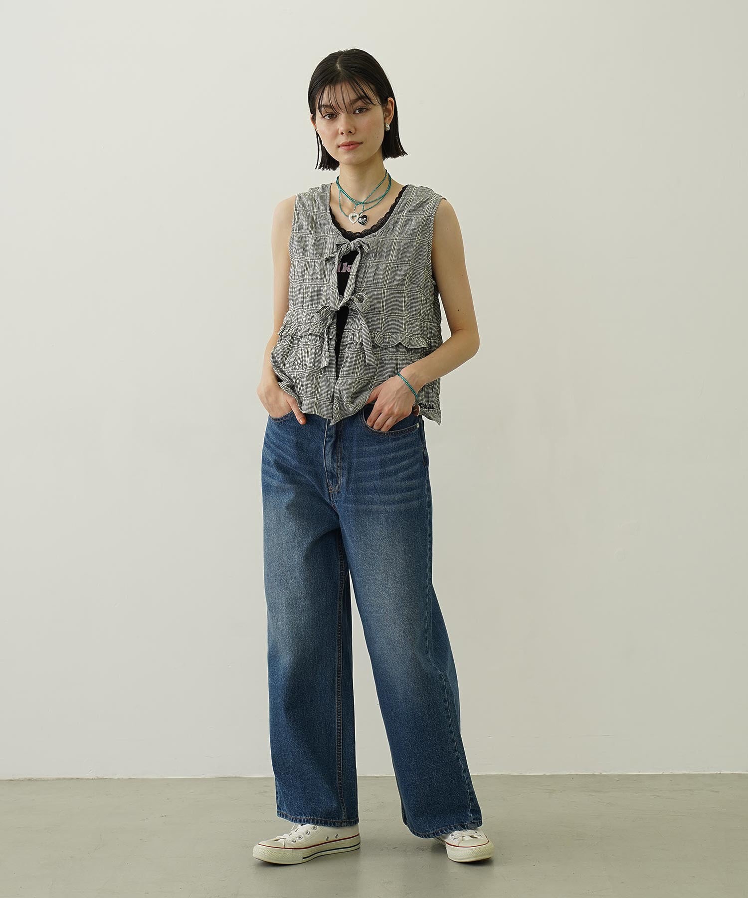 COOPER HEART WIDE DENIM PANTS