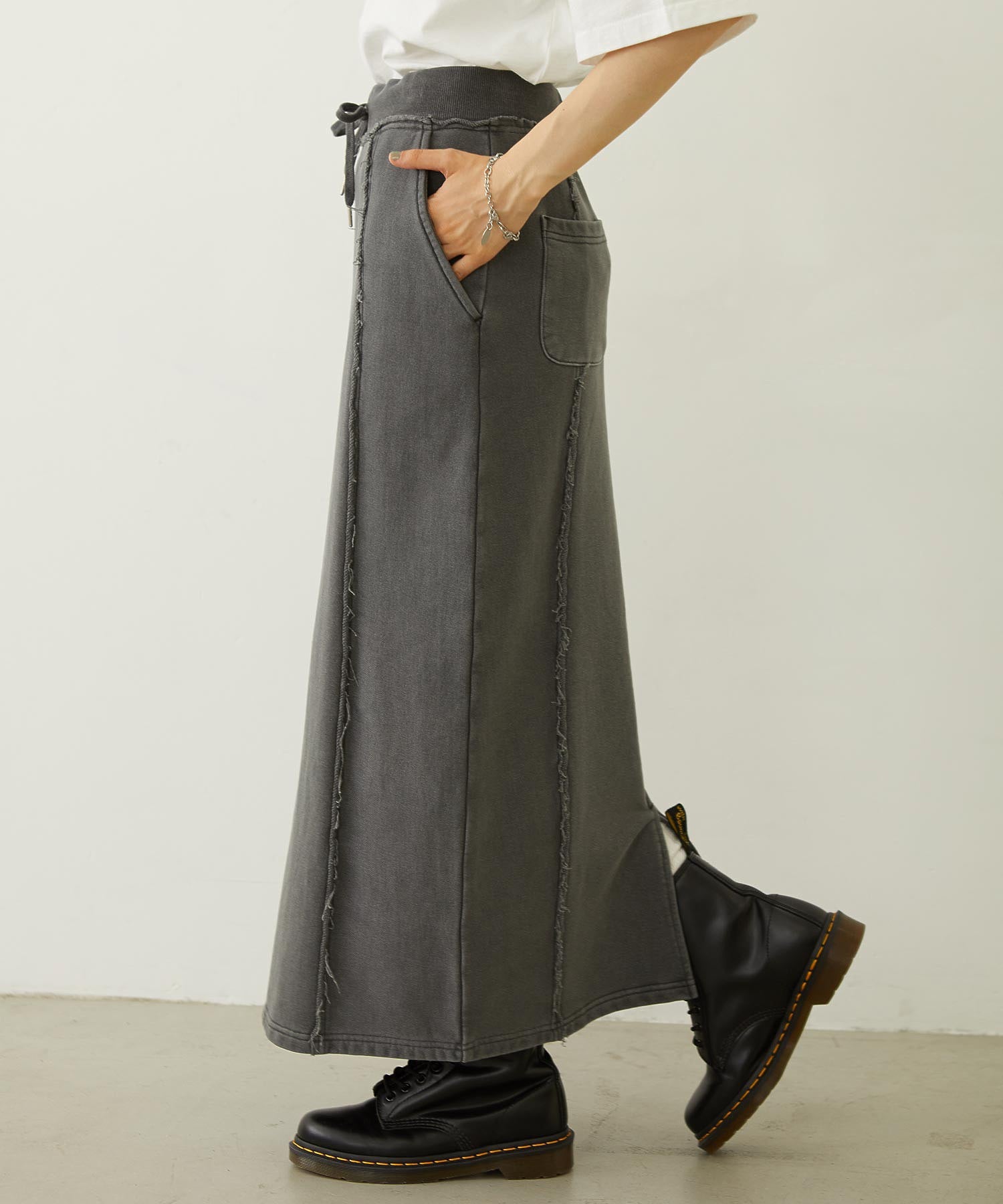 FADED SWEAT LONG SKIRT