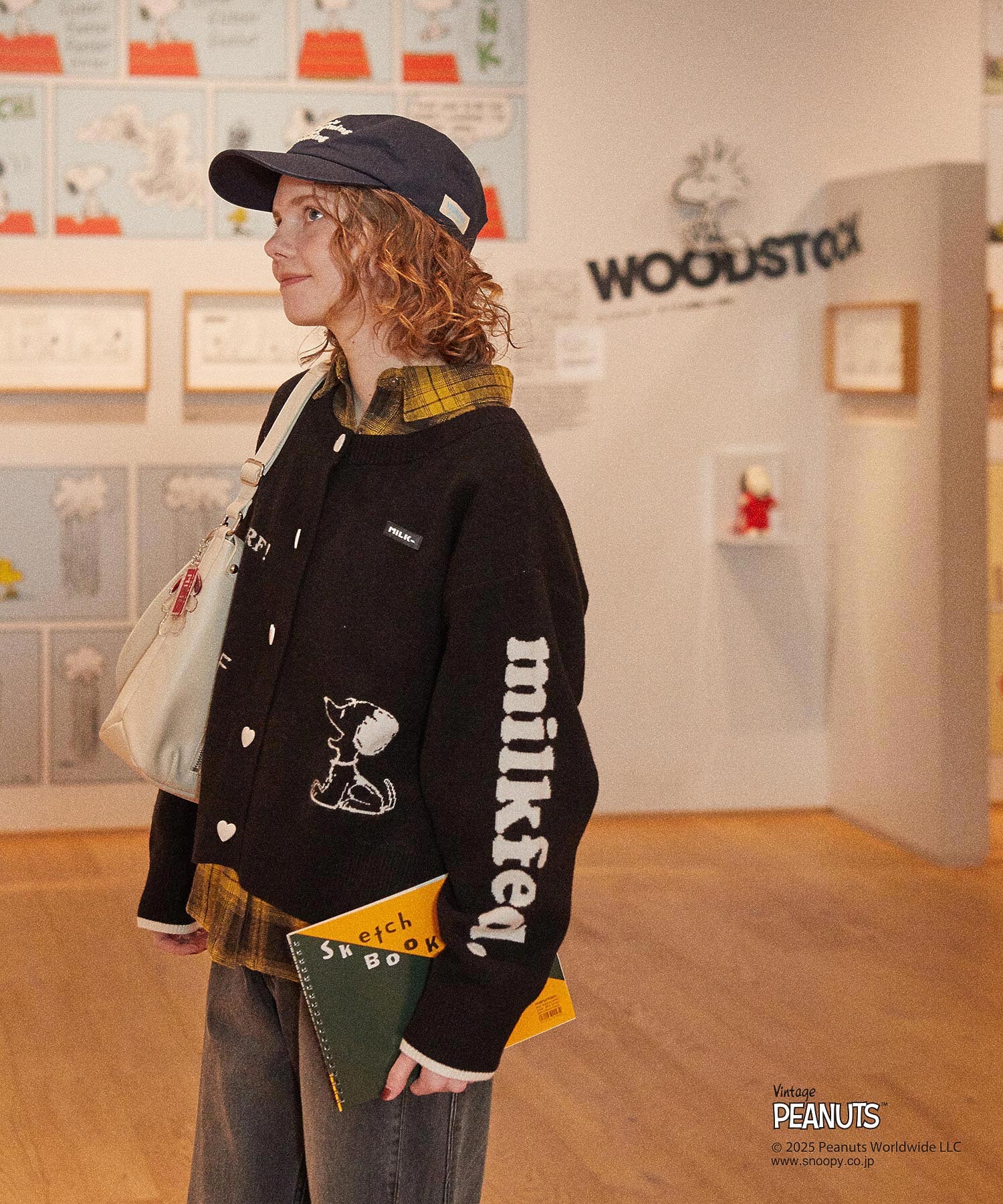 MILKFED. × PEANUTS KNIT CARDIGAN