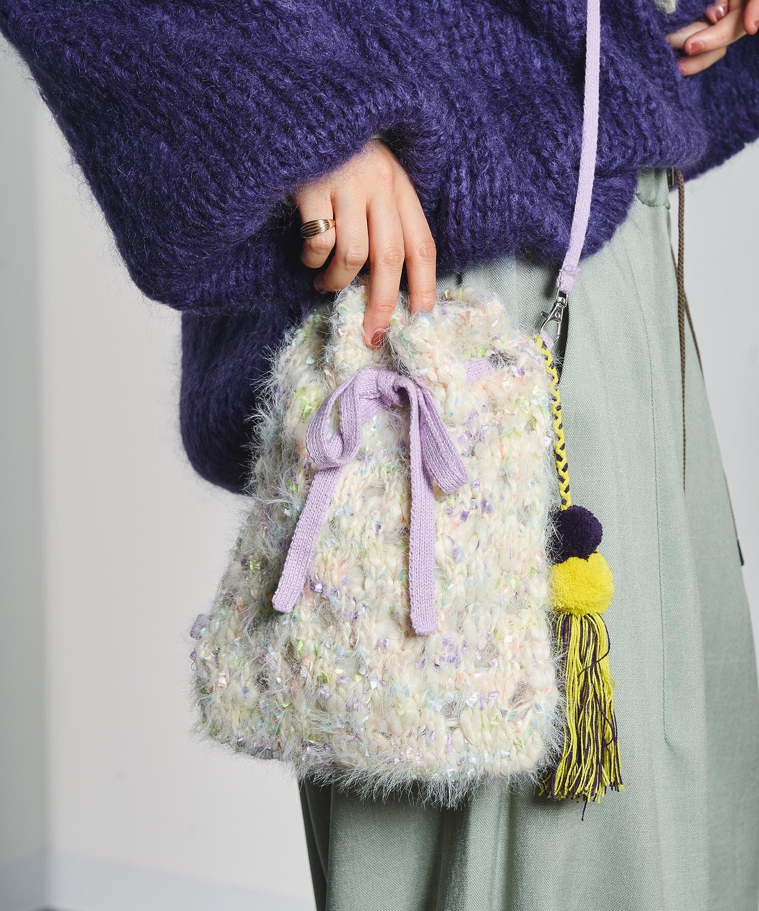 mici/MESH KNIT SHOULDER BAG