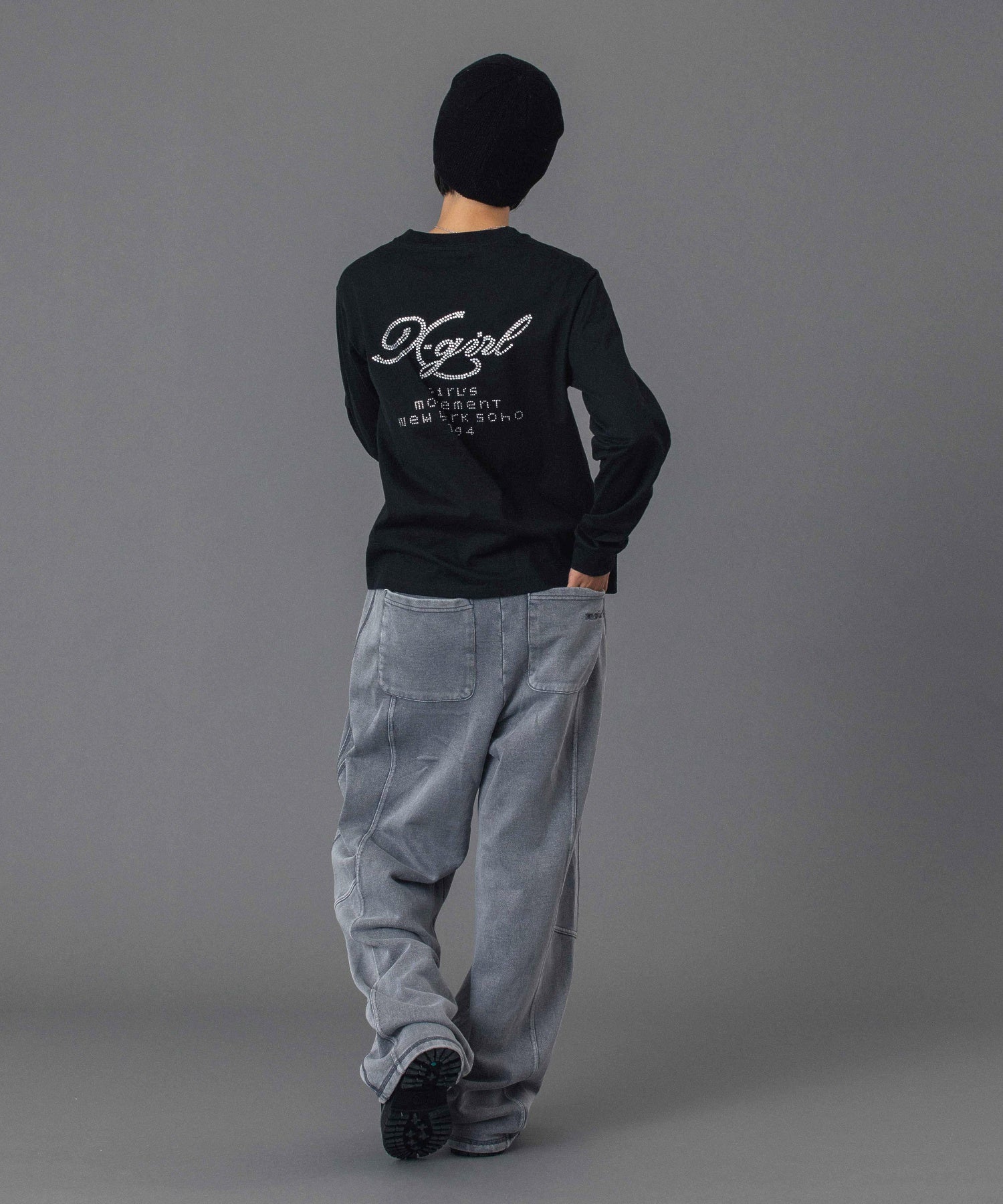RHINESTONE COMBINATION LOGO L/S TEE