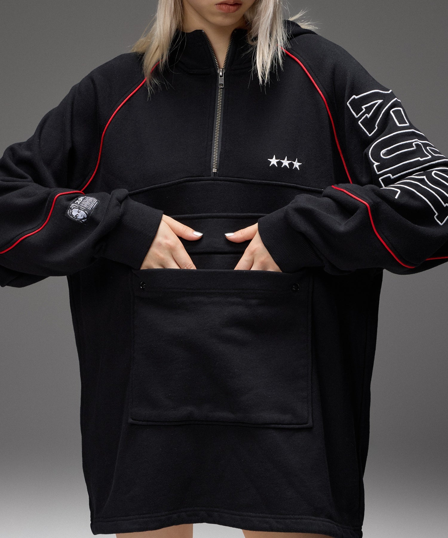 LOGO AND STAR SWEAT ANORAK DRESS