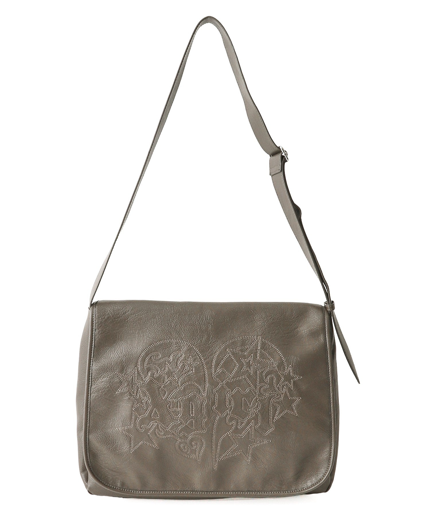 TRIBAL HEART FAUX LEATHER MESSENGER BAG