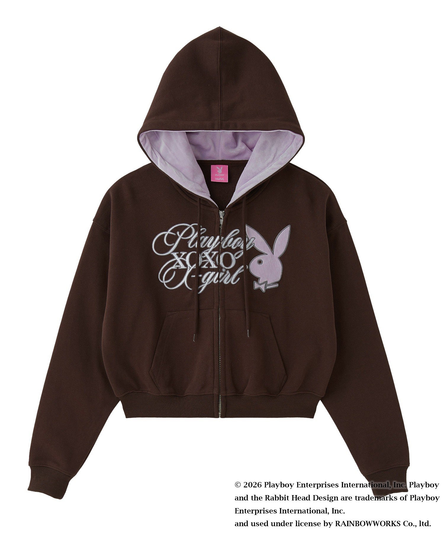 PLAYBOY × X-girl COMPACT ZIP UP SWEAT HOODIE