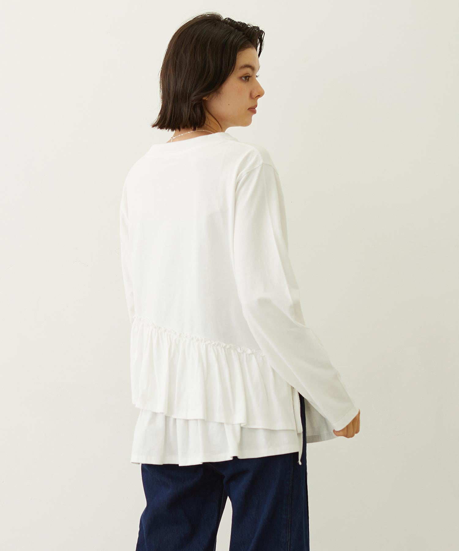 ASYMMETRIC FRILL TOP