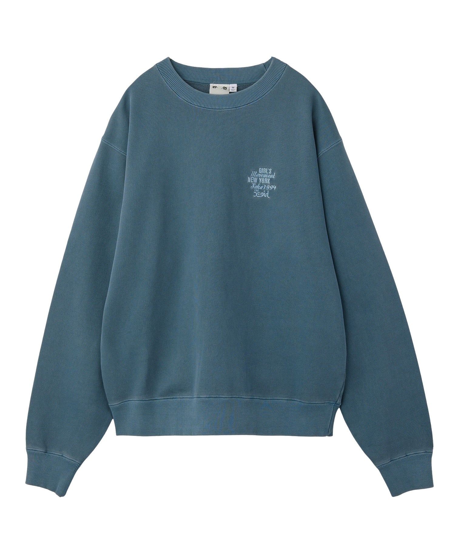 MIX LOGO & FACE FADED CREWNECK SWEAT TOP