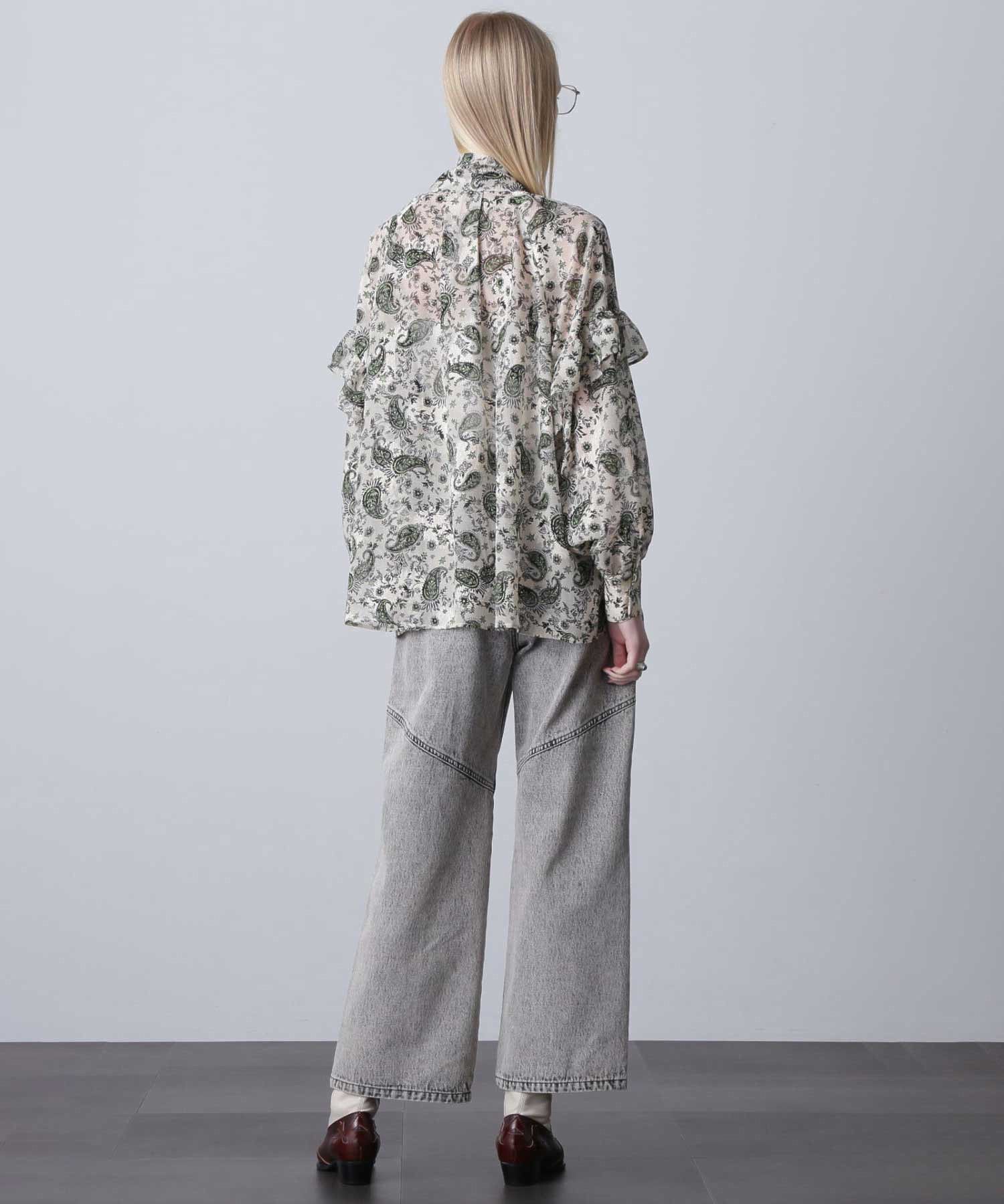 ジャガードプリントブラウス