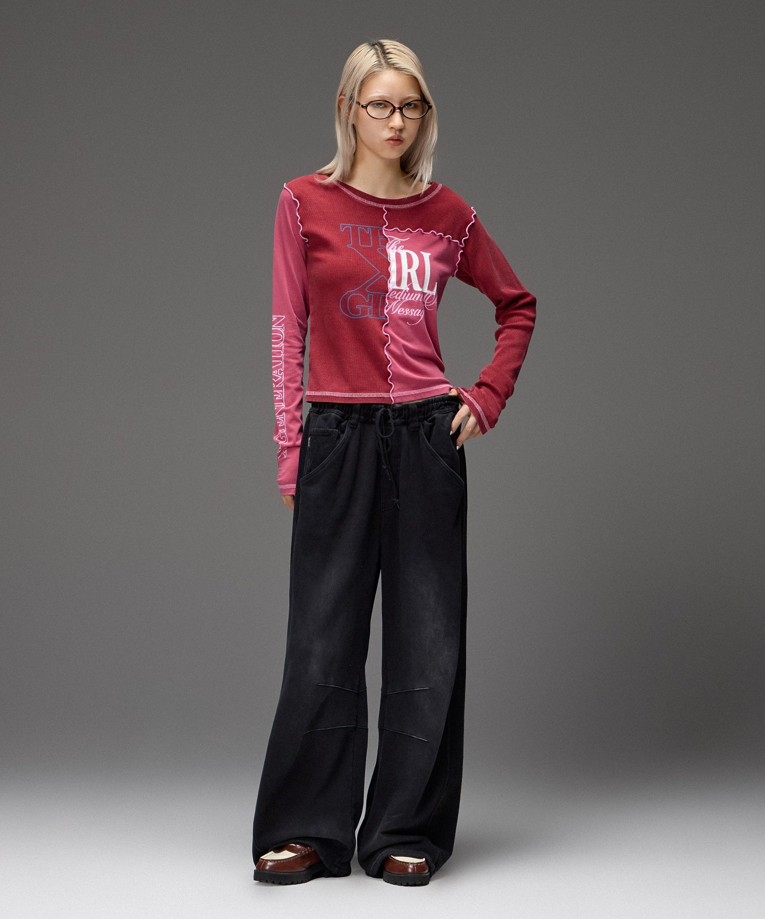 FADED REMAKE STYLE L/S COMPACT TOP