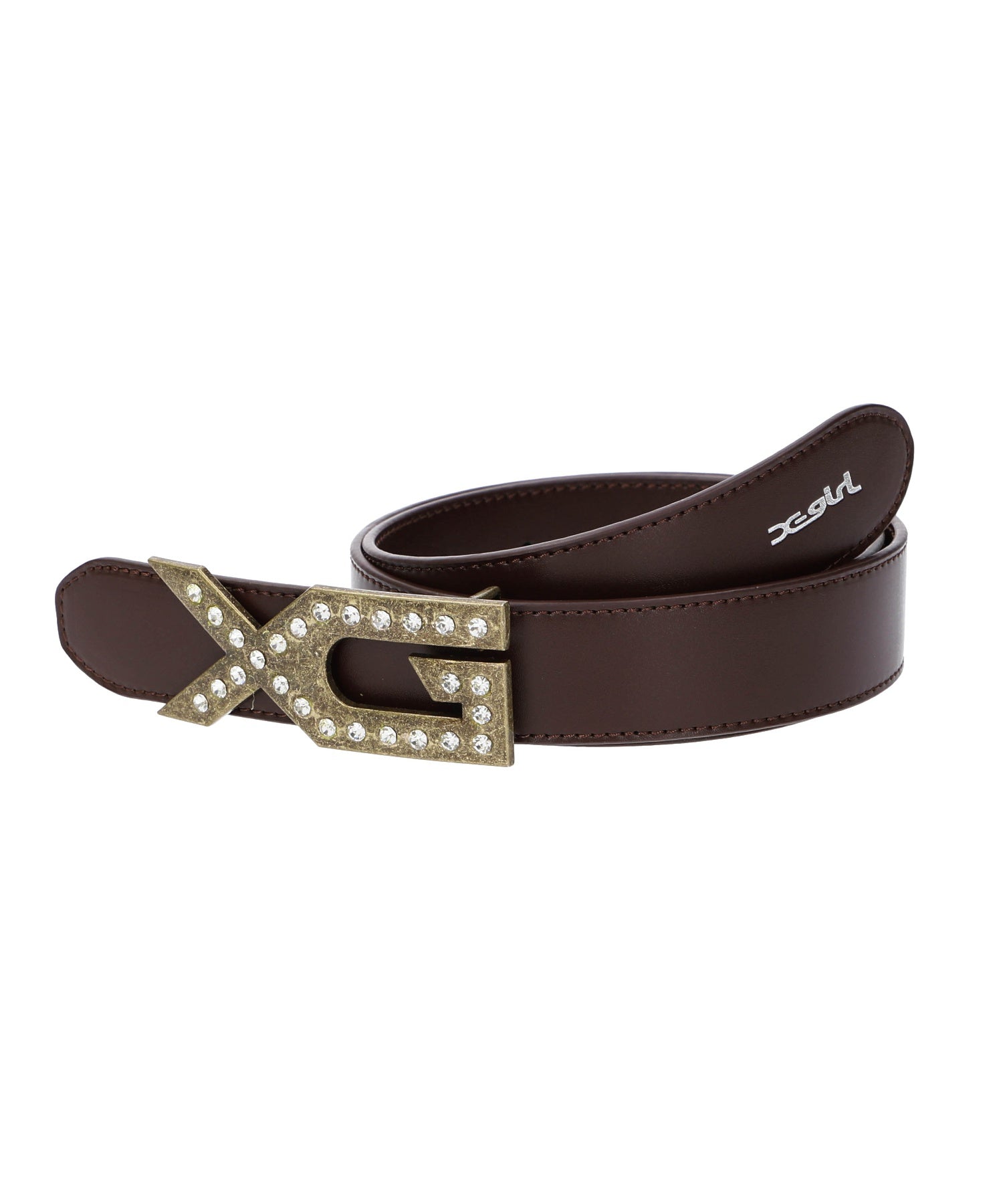 XG EMBLEM BUCKLE FAUX LEATHER BELT