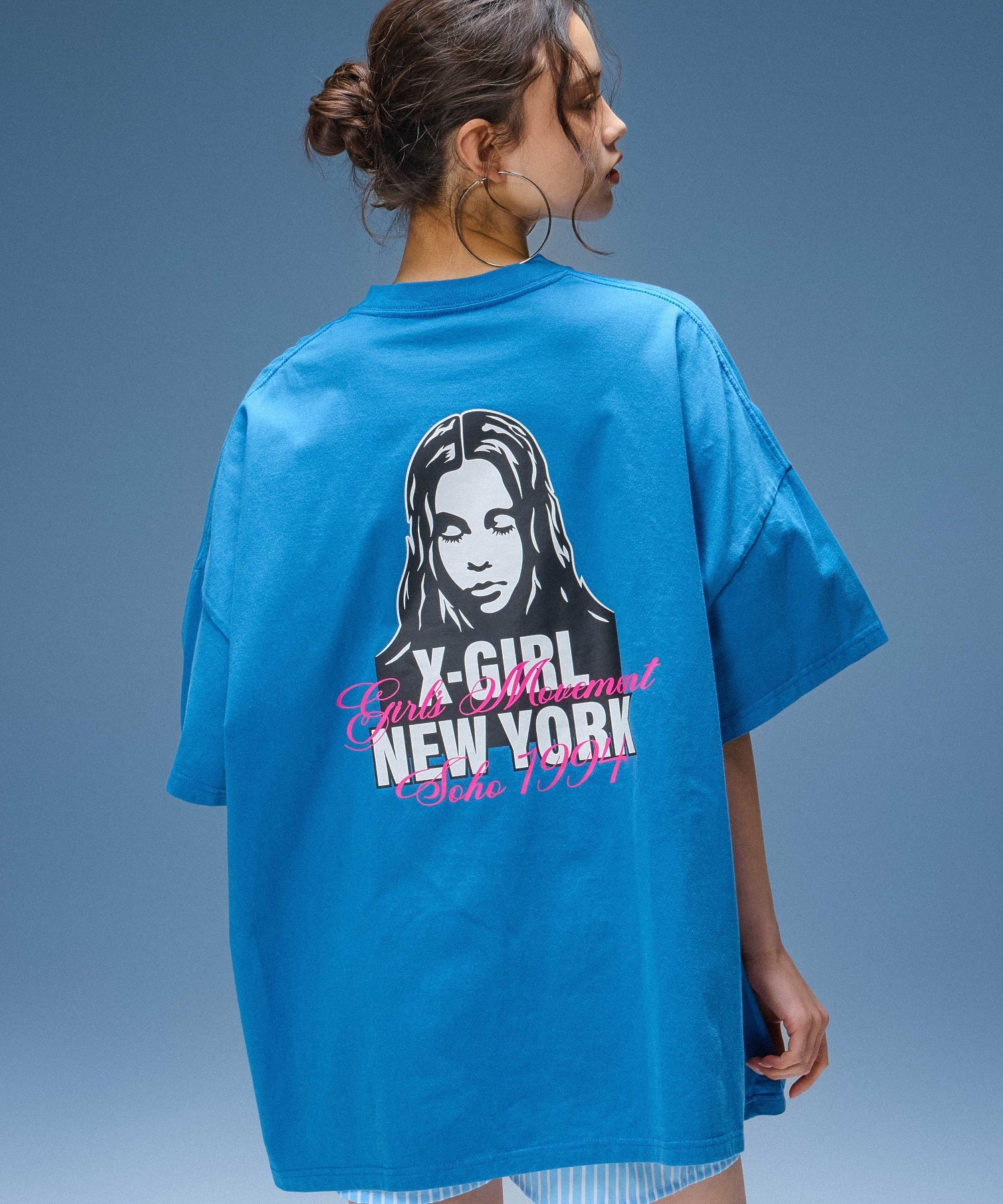 FACE AND SCRIPT MIX LOGO S/S BIG TEE DRESS