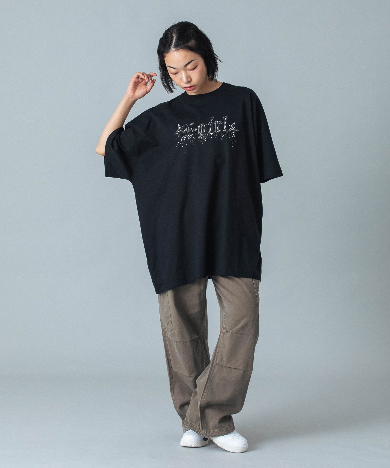 RHINESTONE STARDUST LOGO S/S TEE DRESS