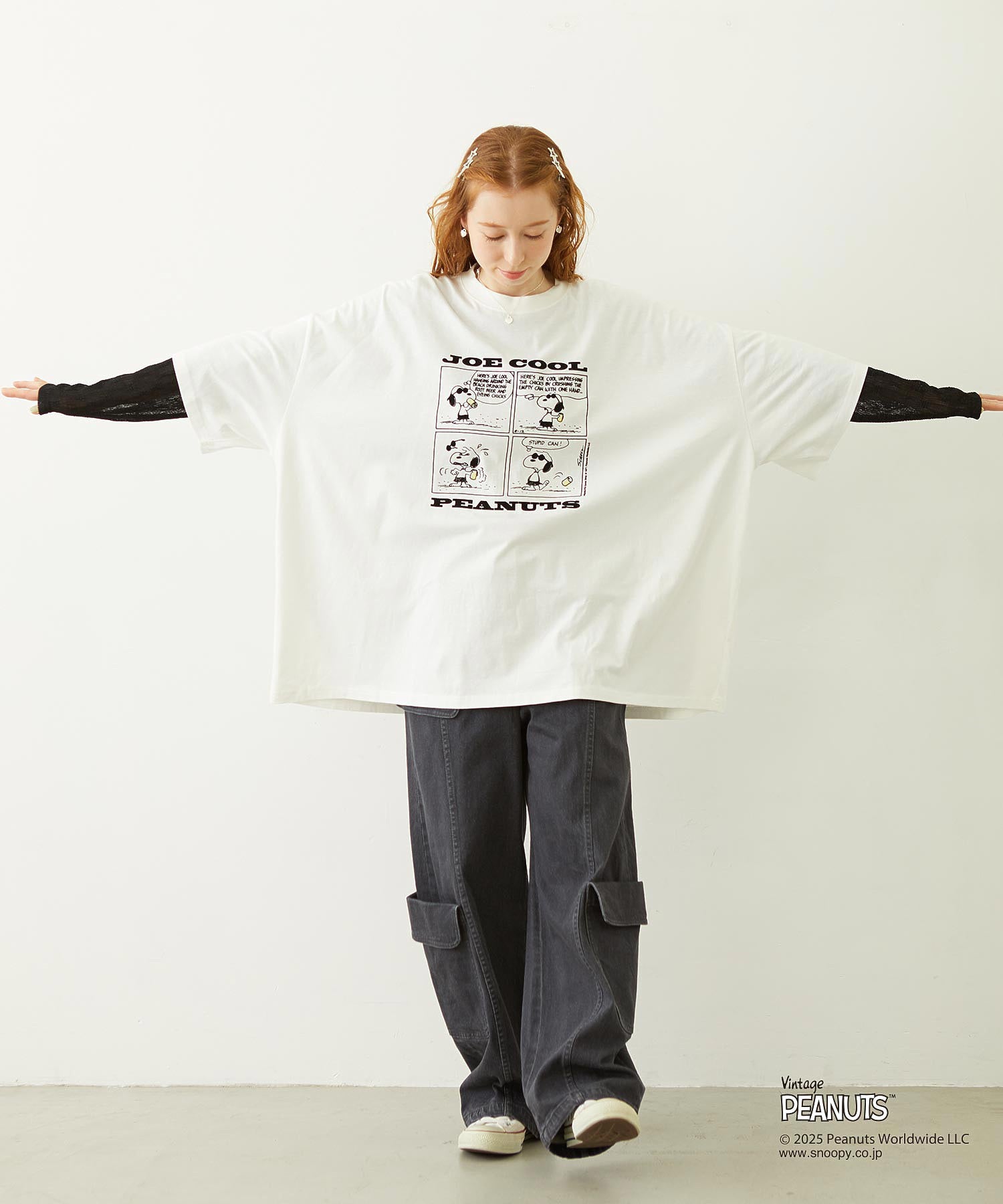 MILKFED. × PEANUTS JOE COOL COMIC BIG S/S TEE