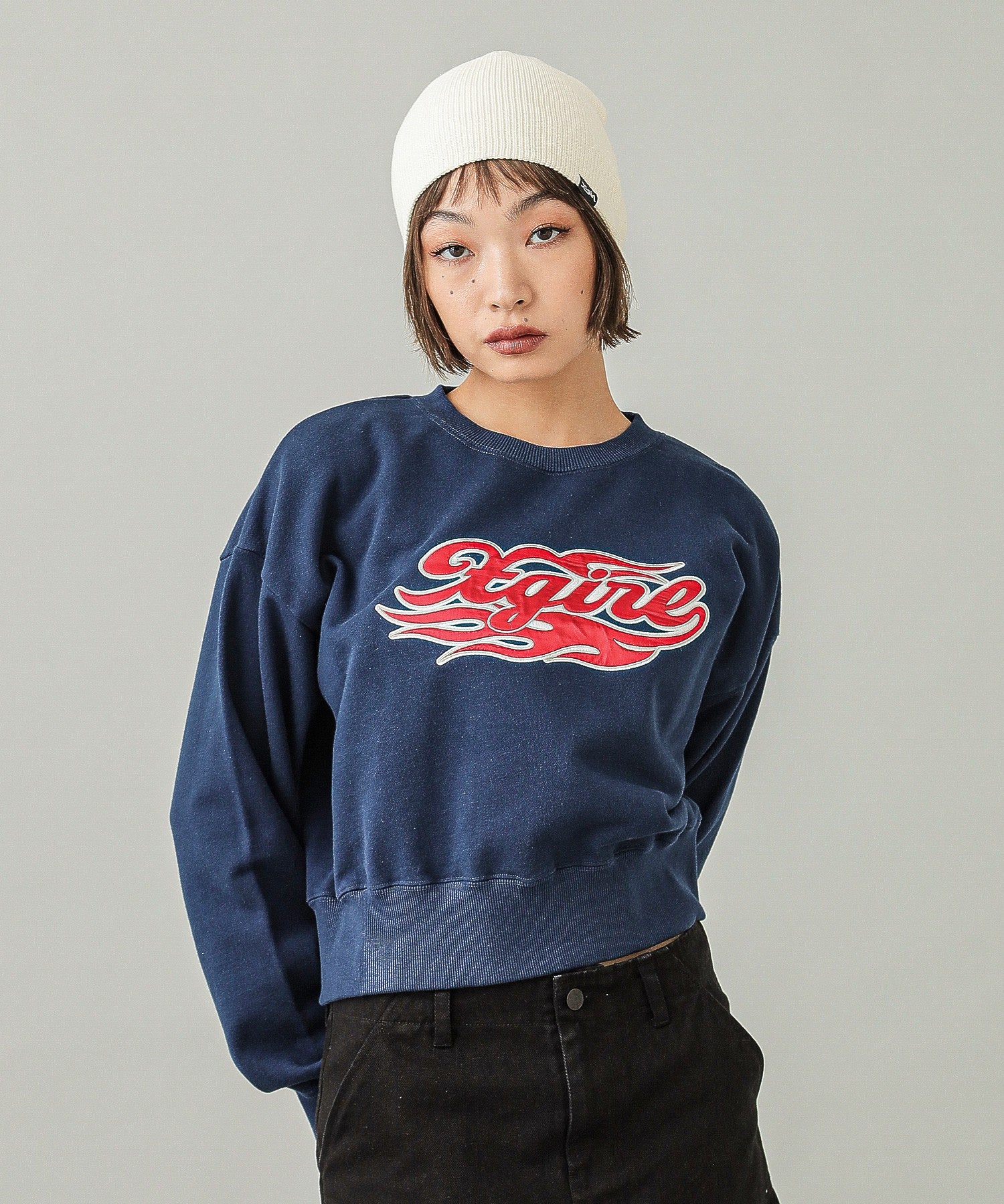 FLAME LOGO PATCH COMPACT SWEAT TOP