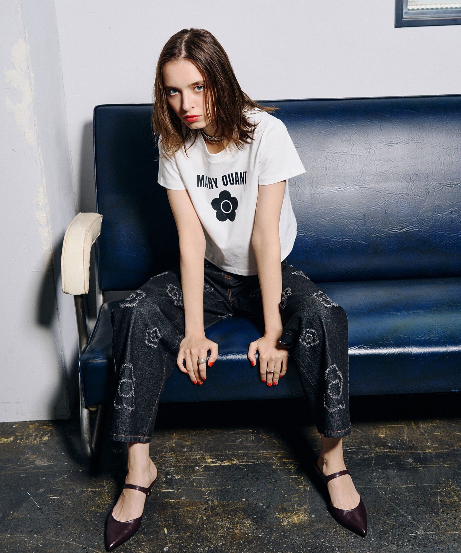 【ROSE BUD別注】MARY QUANT/BASIC LOGO TEE