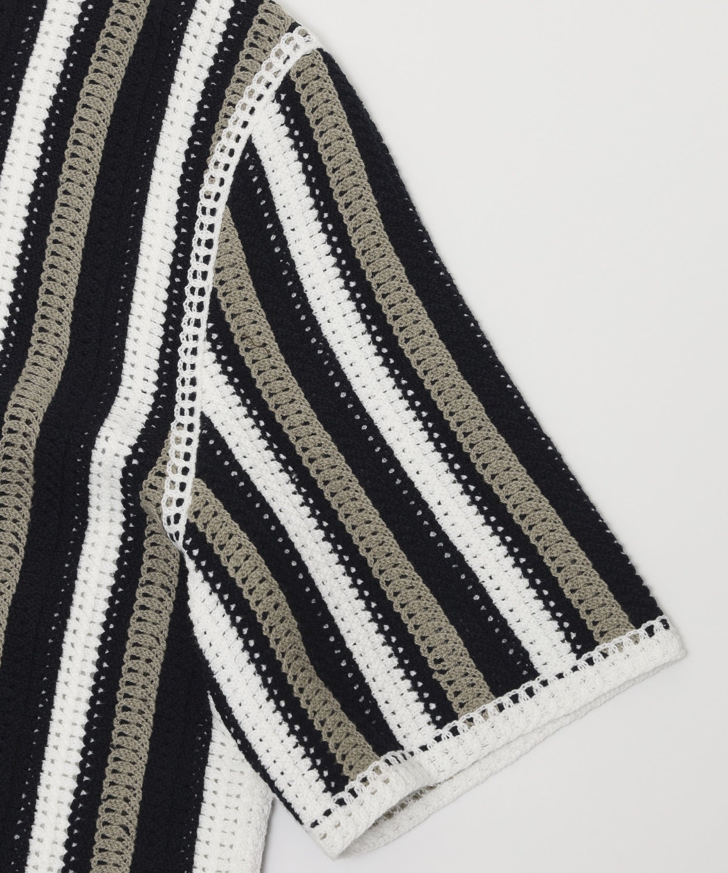 WAX LONDON/ワックスロンドン/PORTO SS POLO STRIPE CROCHET EBK