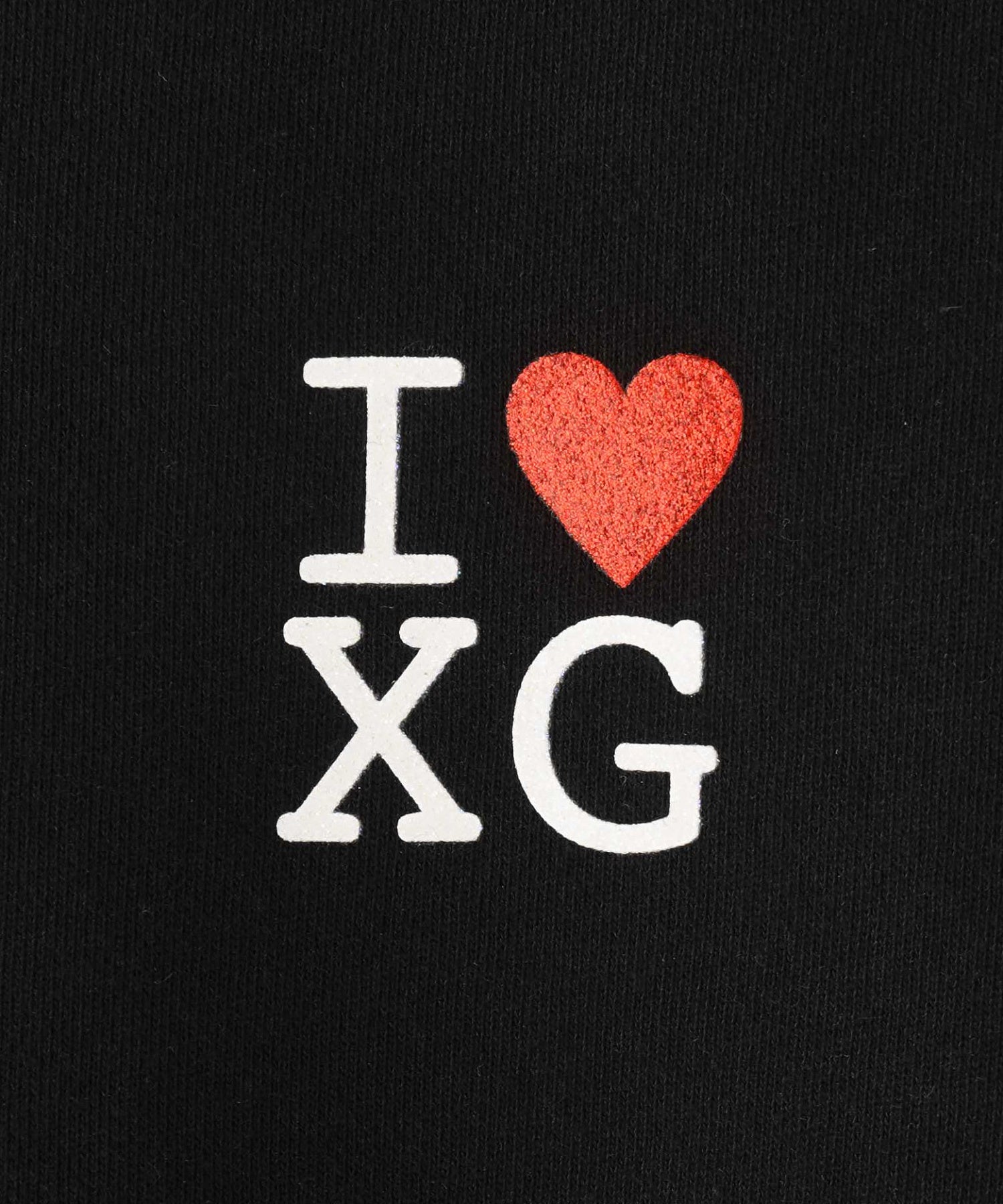 I LOVE XG LOGO COMPACT SWEAT TOP