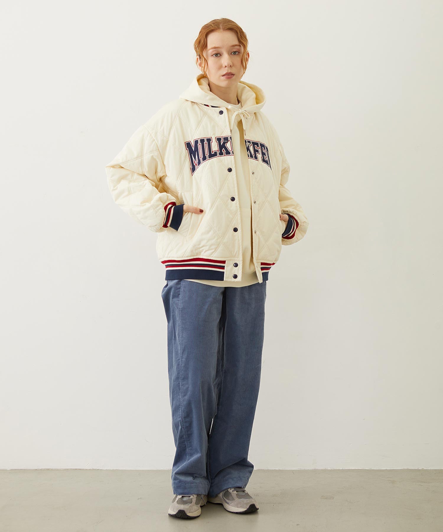 SATIN LOGO PATCH QUILTED JACKET