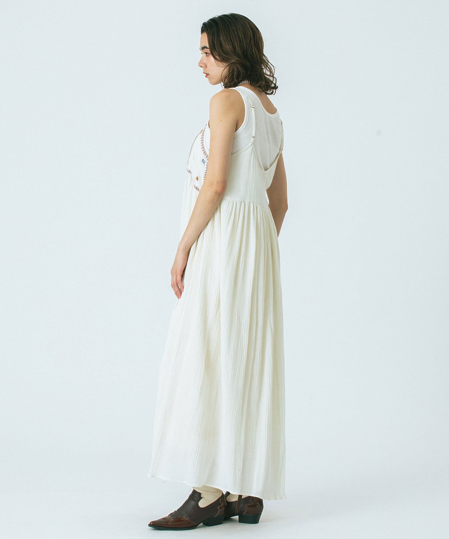 HLAADA for ROSE BUD/EMBROIDERY SLIP DRESS