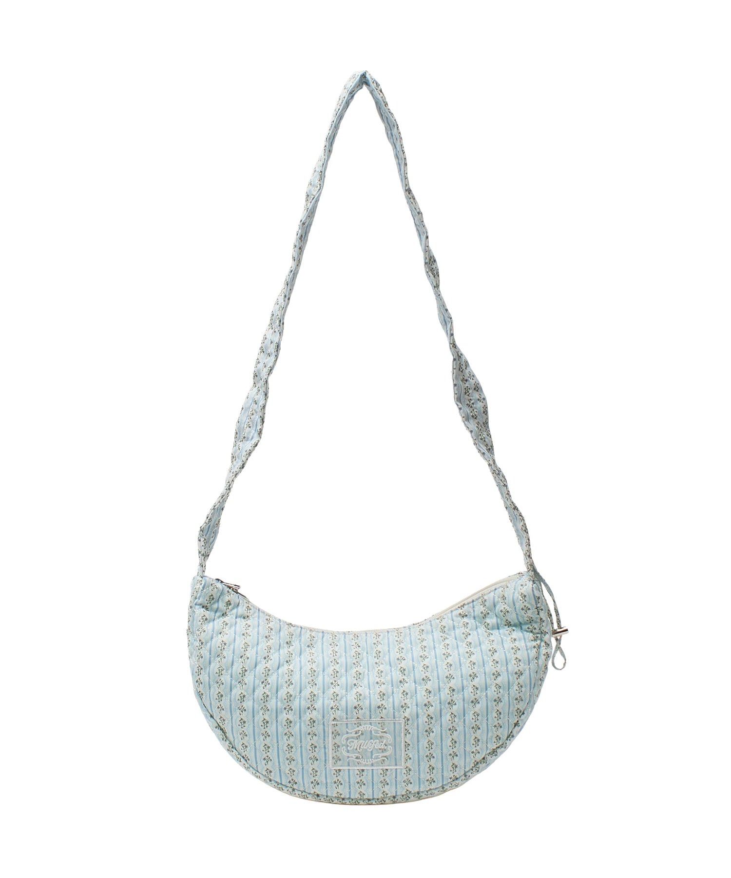 STRIPED FLOWER QUILTED SHOULDER BAG