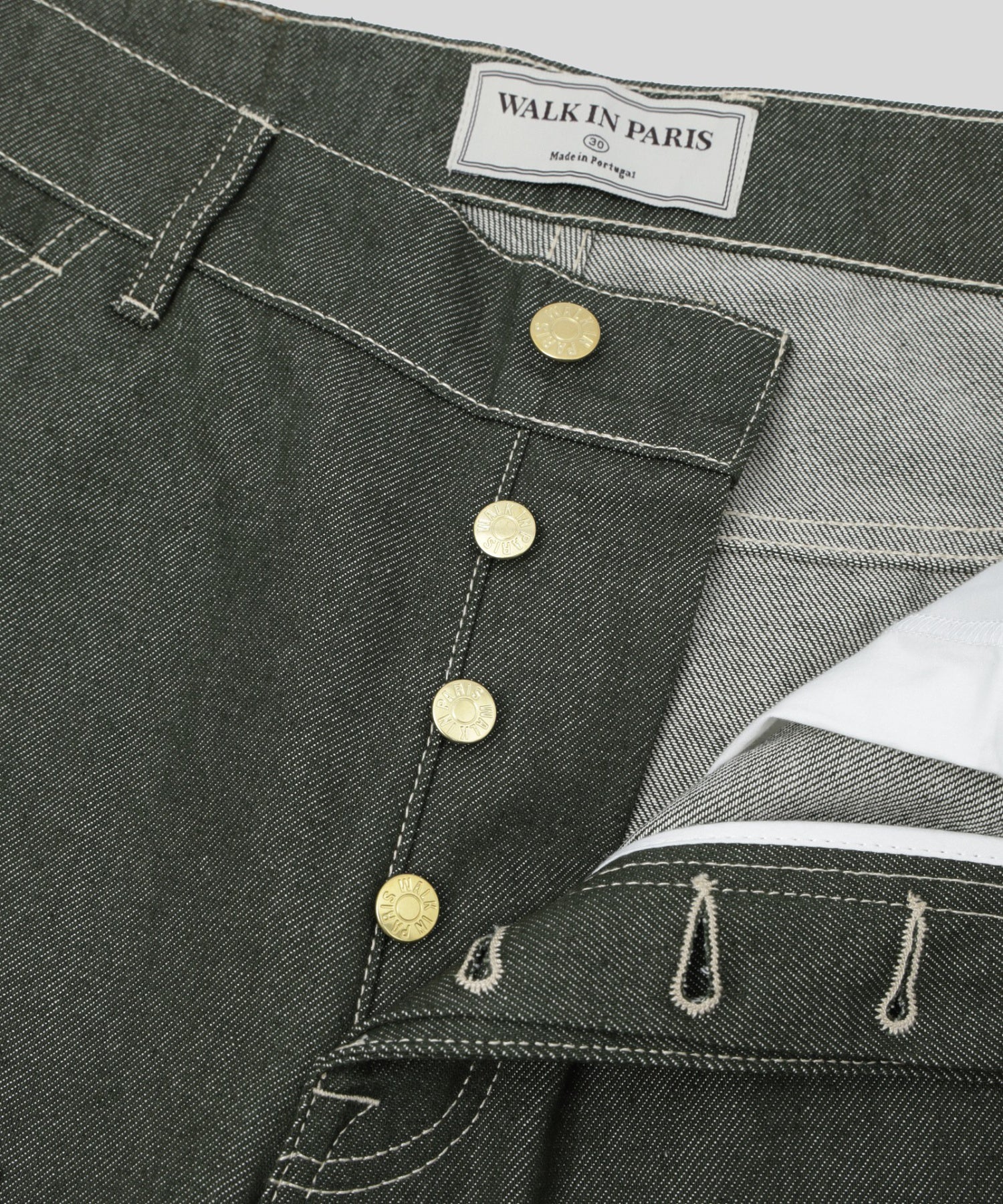 WALK IN PARIS/ウォーキンパリス/Green denim Double Knee Pants