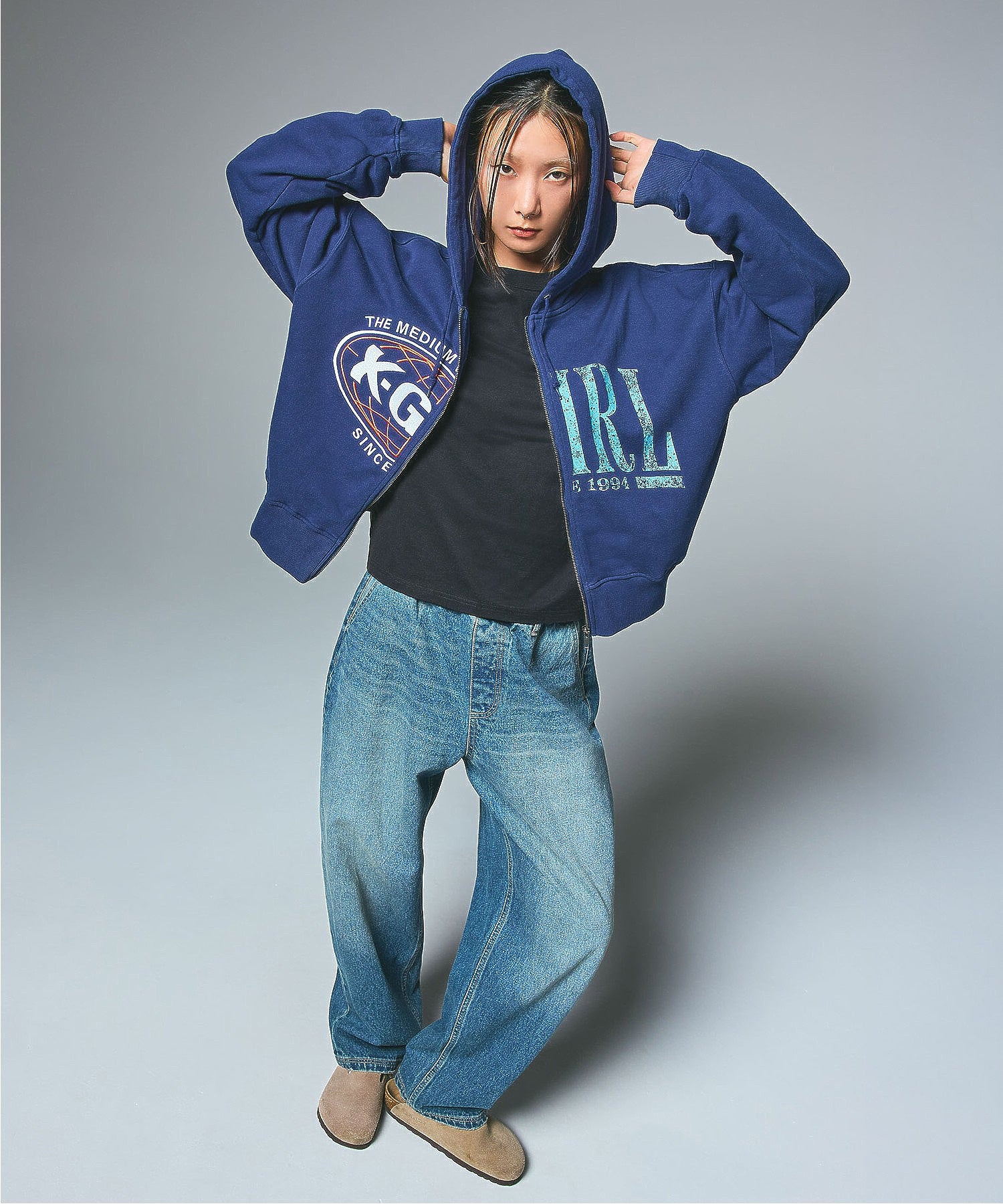 RHINESTONE COMBINATION LOGO L/S TEE